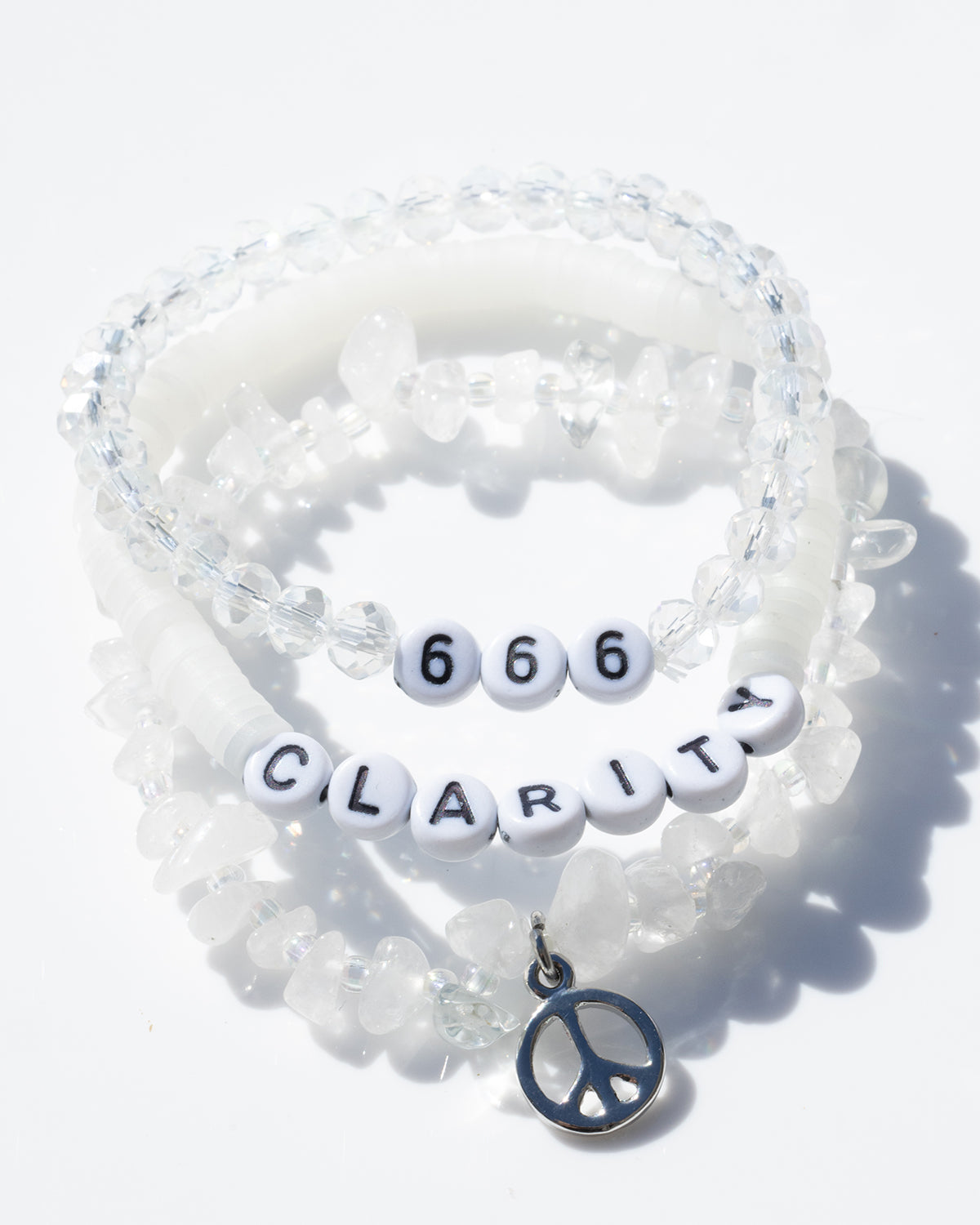 666 Angel Number Clarity Bracelet Set