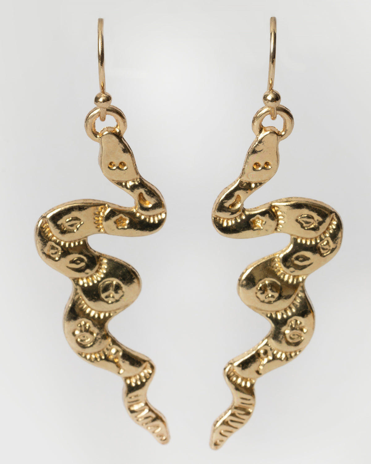 Gold Western Snake Earrings Coastal Cowgirl