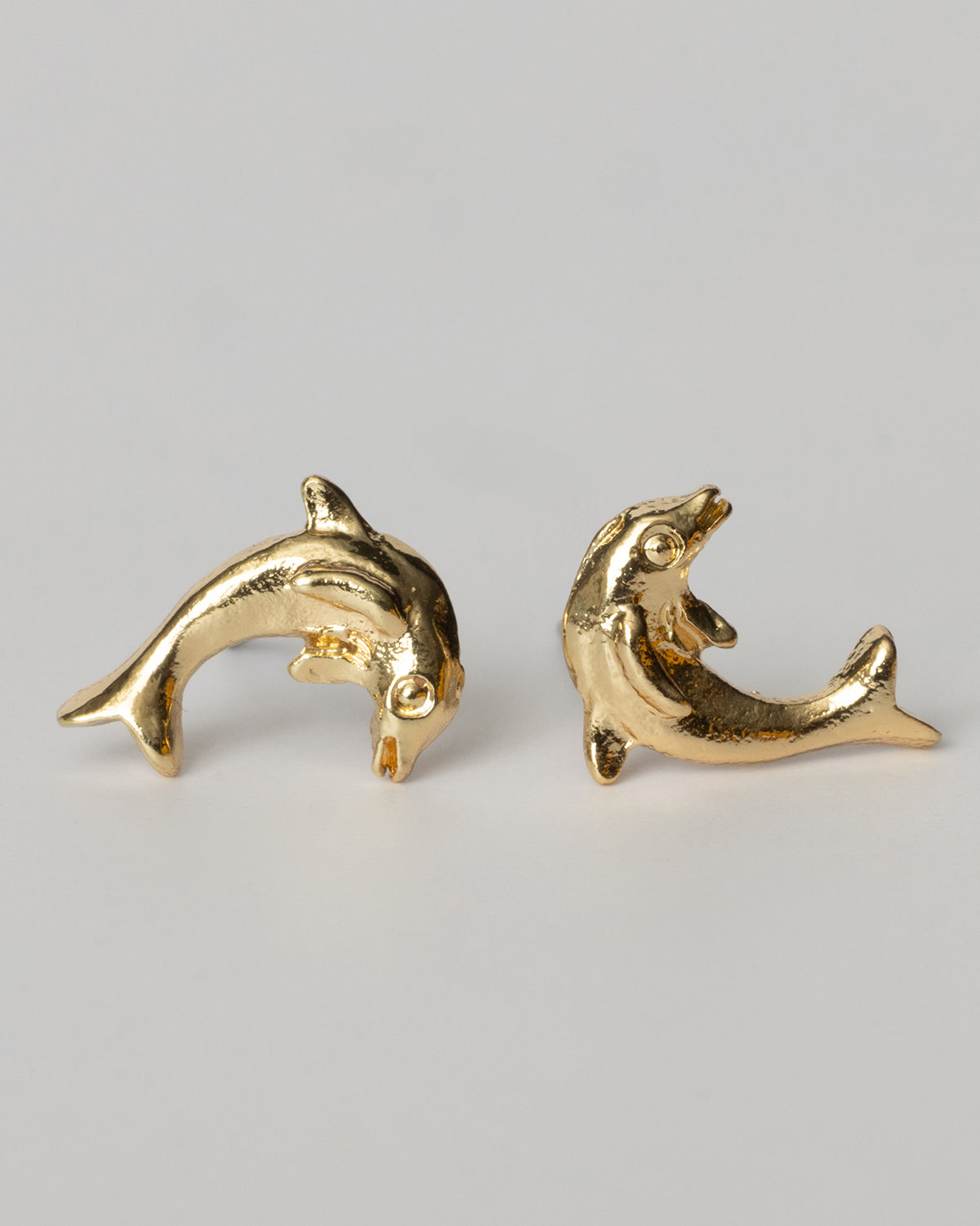 Gold Shells and Dolphin Beachy Stud Set Coastal Cowgirl