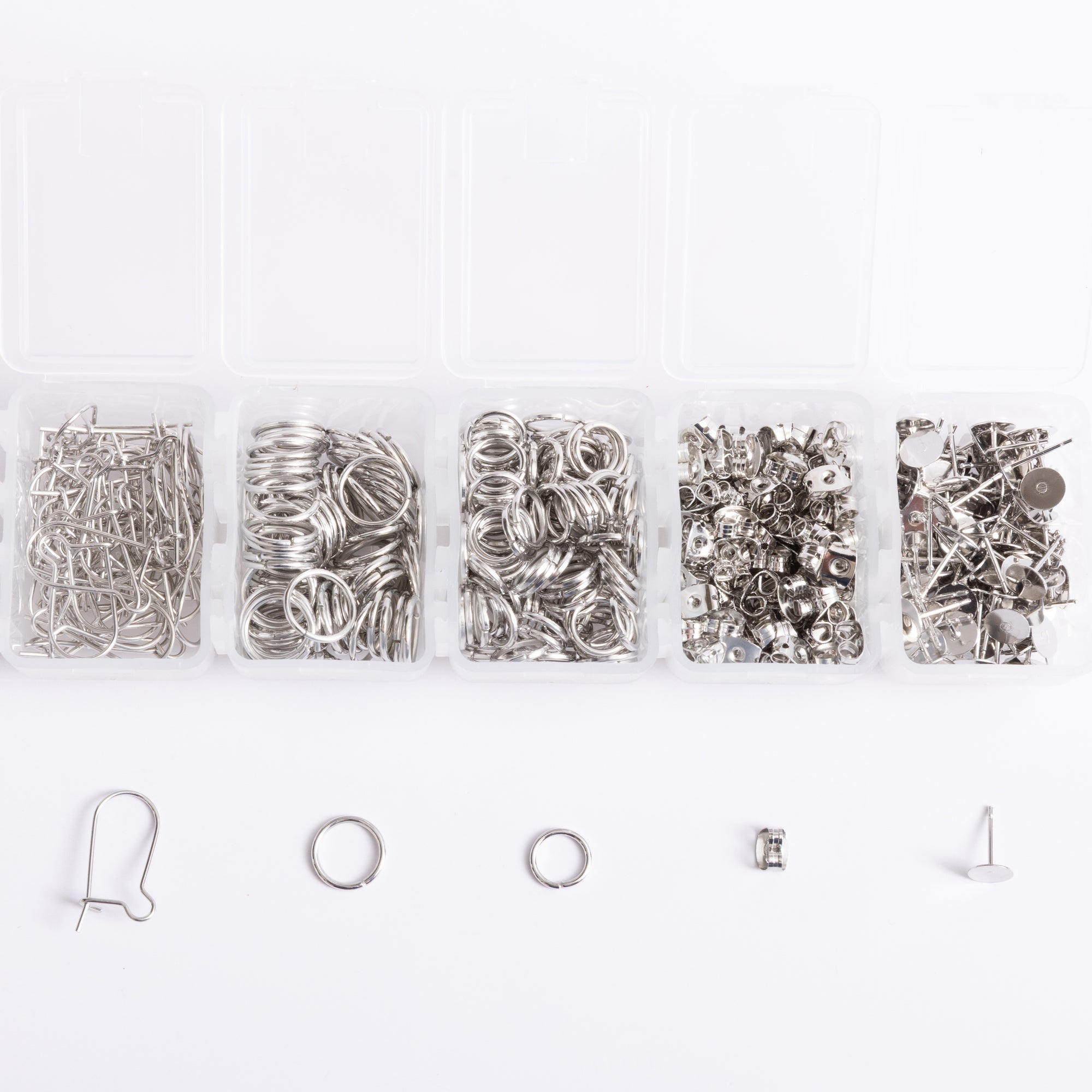 Silver Essential Earring Findings Kit, 575pcs