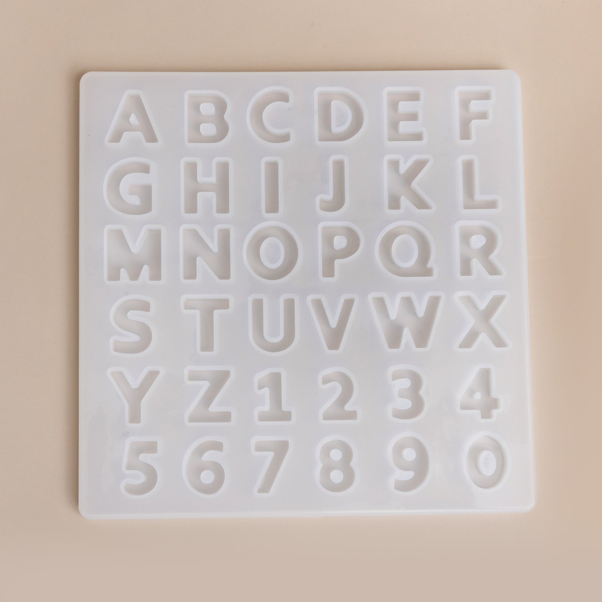 Modern Sans Serif Alphabet Silicone Mold Small Initials and Numbers