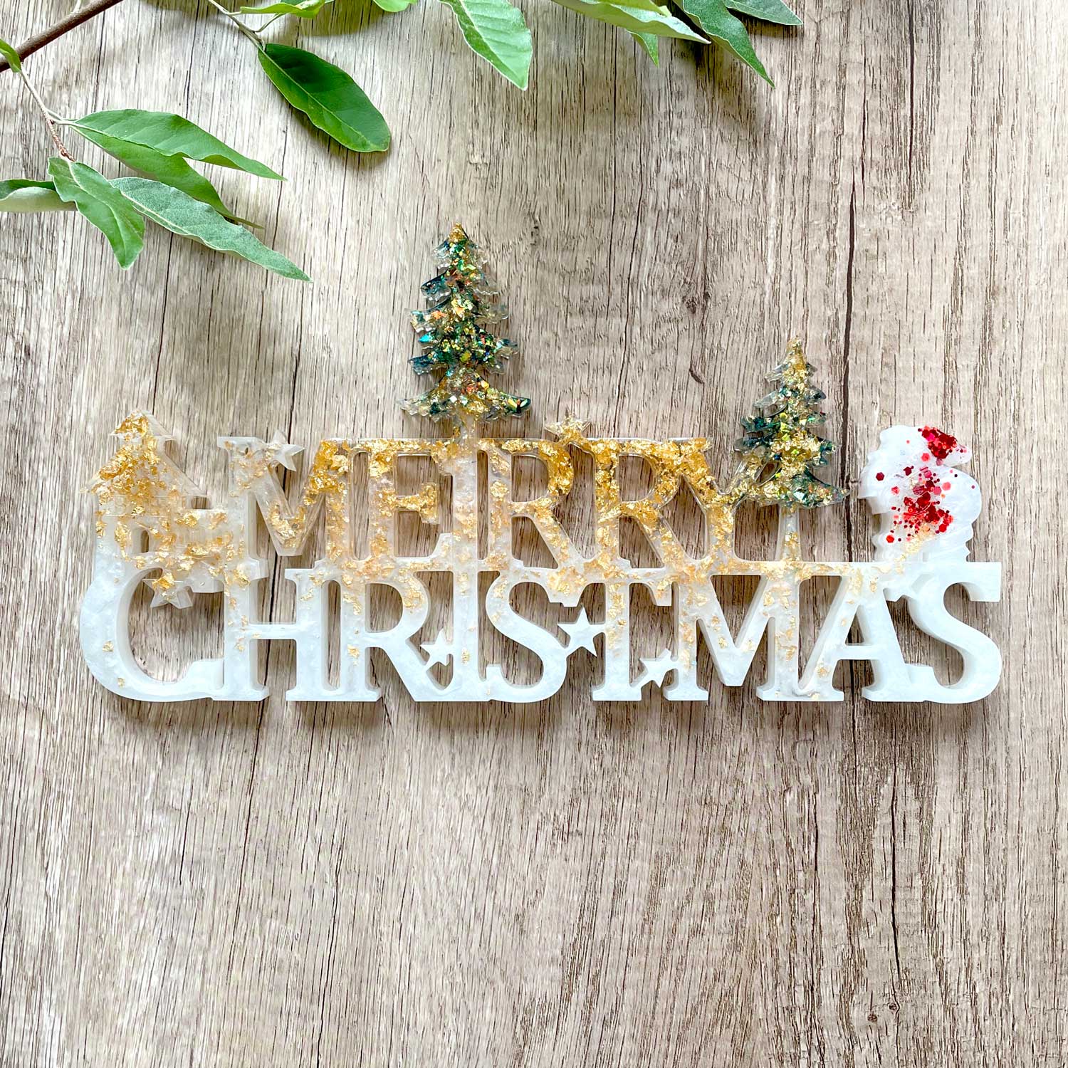 MERRY CHRISTMAS Sign Silicone Mold