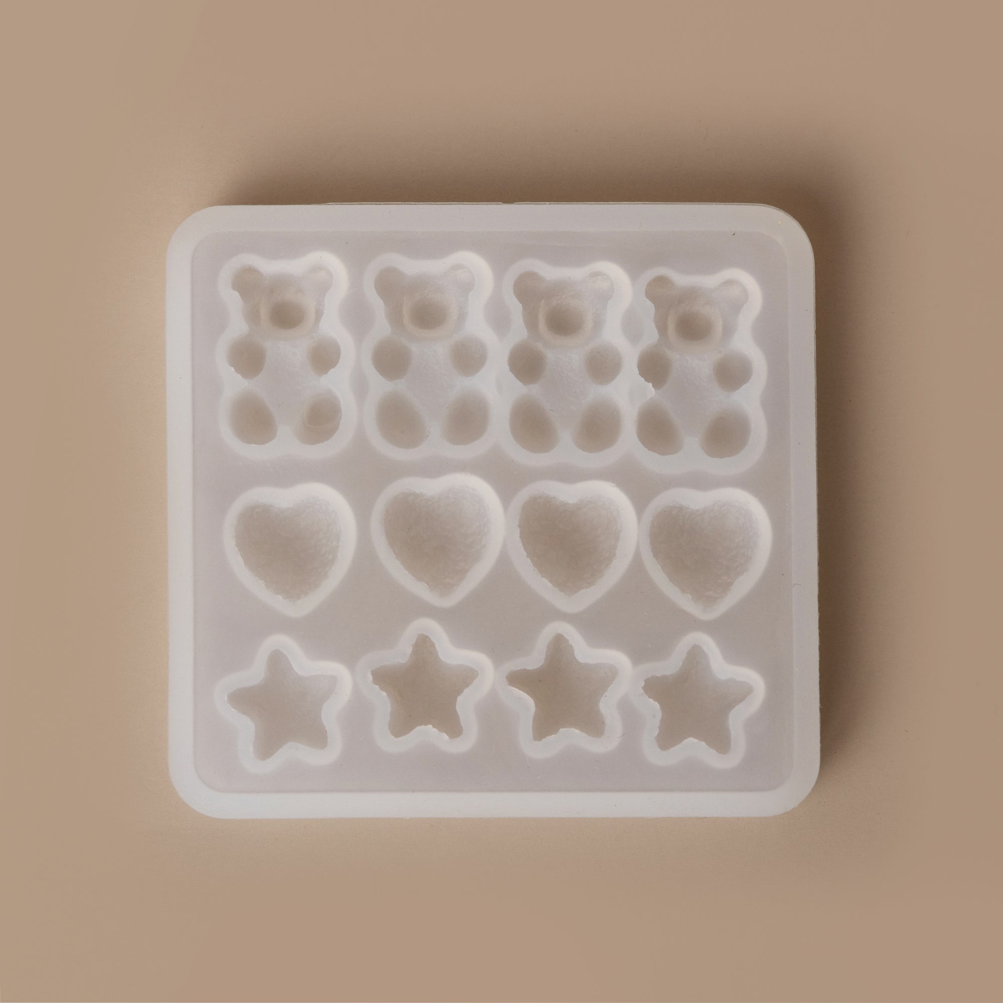 Sugared Gummy Bears Hearts and Stars Clear Silicone Mold