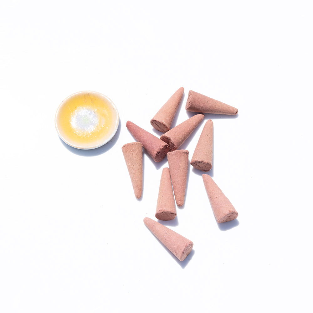 Blessings Vanilla & Marigold 22 Incense Cones and Ceramic Burner