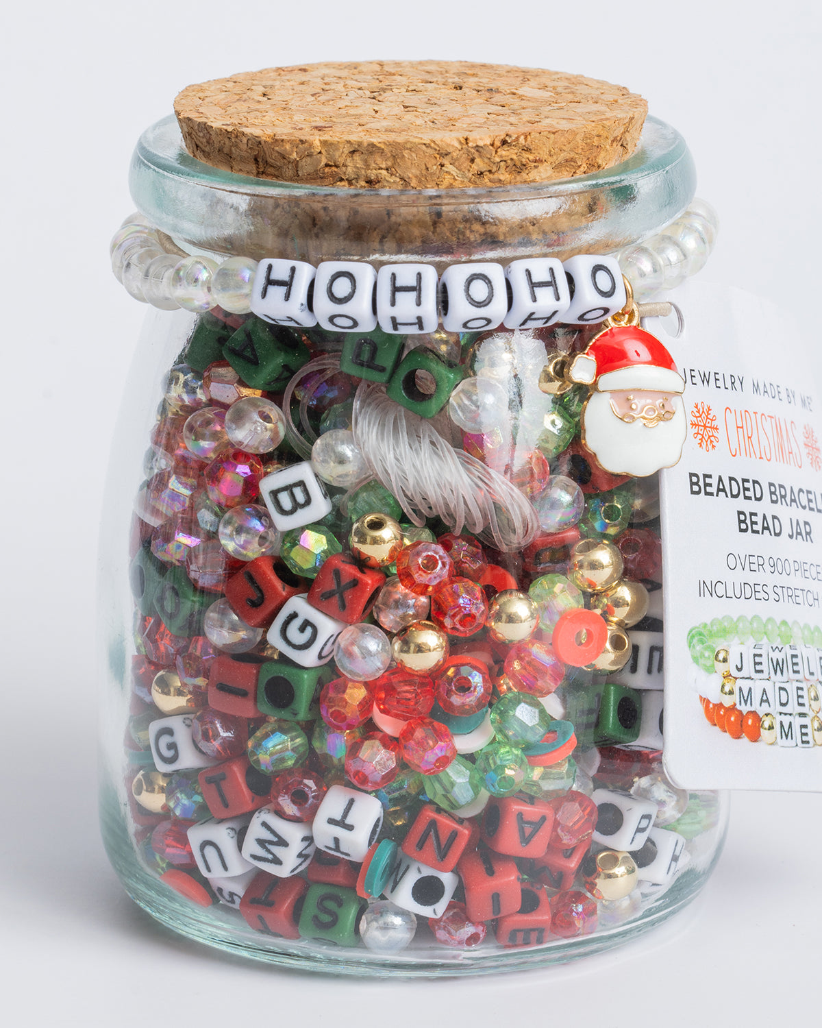 HO HO HO Santa Charm DIY Letter Bead Jar