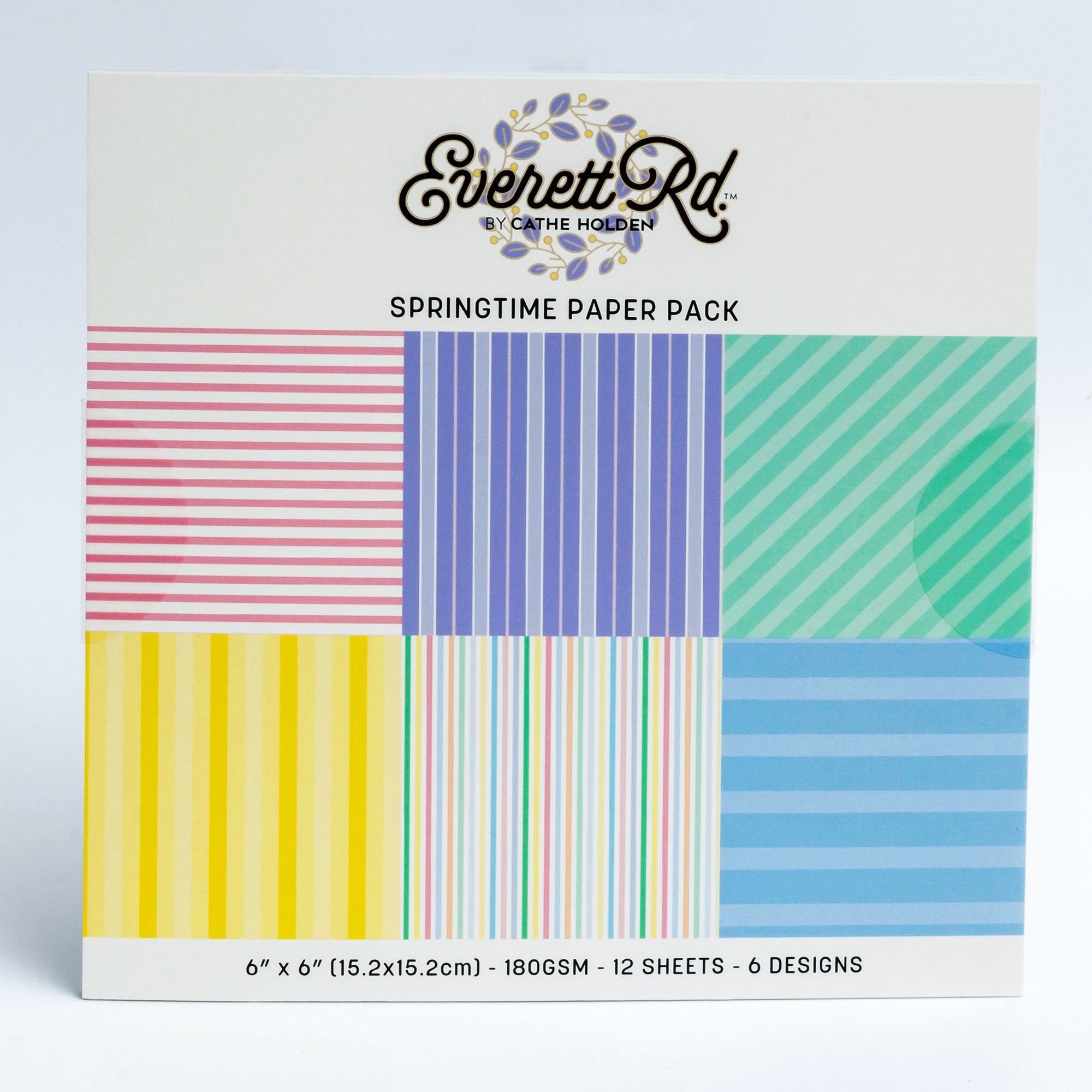Pastel Stripes 6x6 Paper Pack Everett Rd. by Cathe Holden