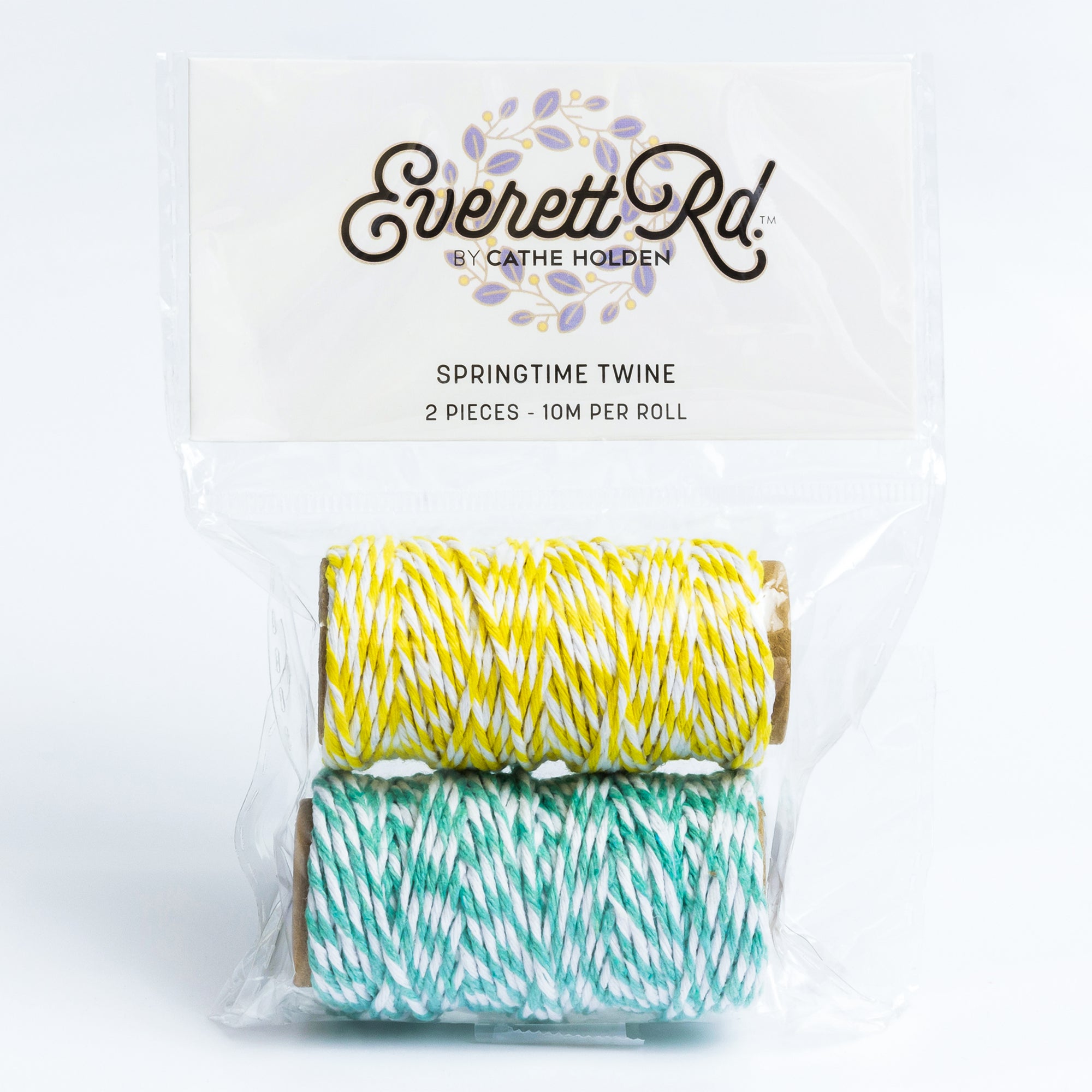 Yellow and Teal Striped Twine Everett Rd. by Cathe Holden