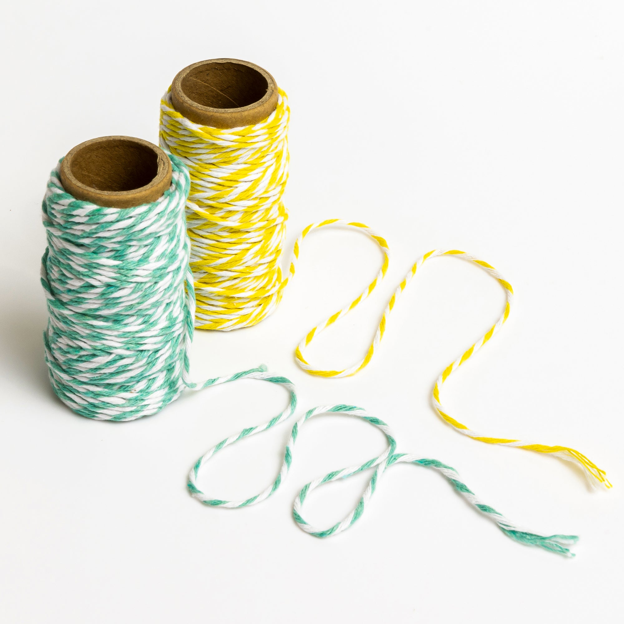 Yellow and Teal Striped Twine Everett Rd. by Cathe Holden