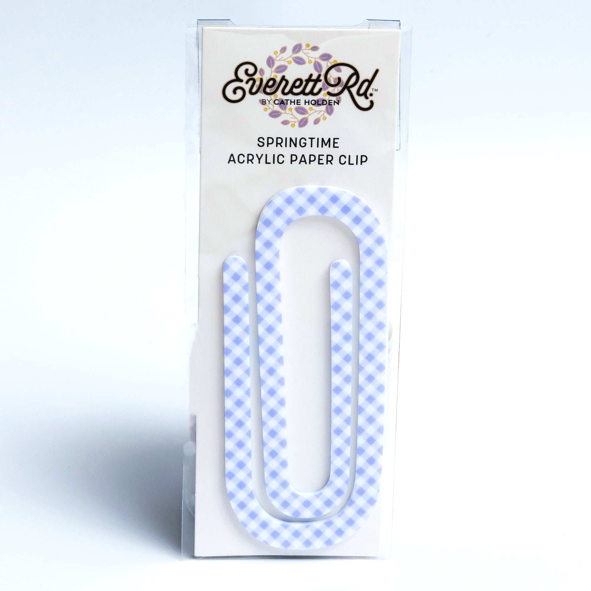 Lavender Gingham Large Paperclip Everett Rd. by Cathe Holden