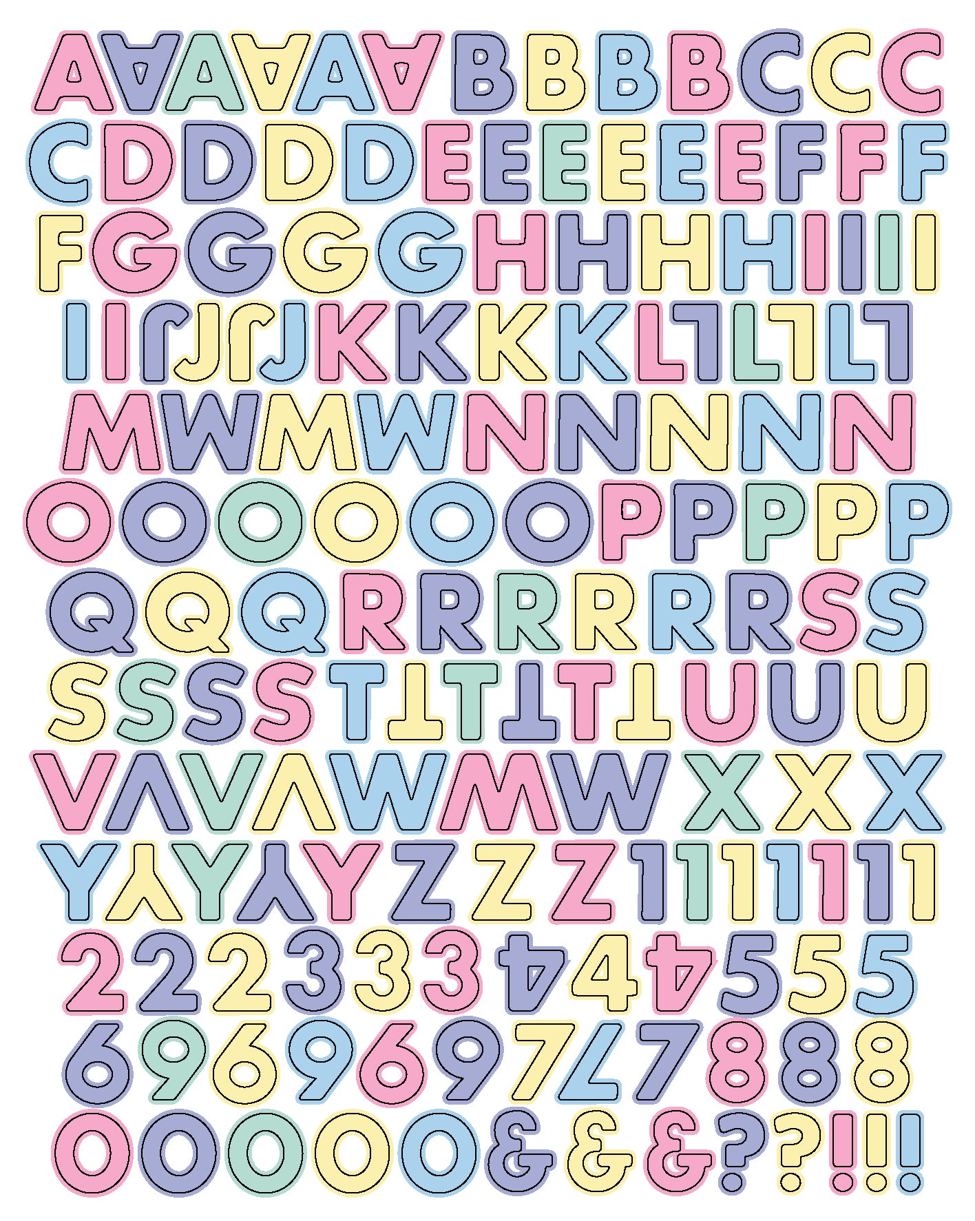 Pastel Letter Stickers Everett Rd. by Cathe Holden