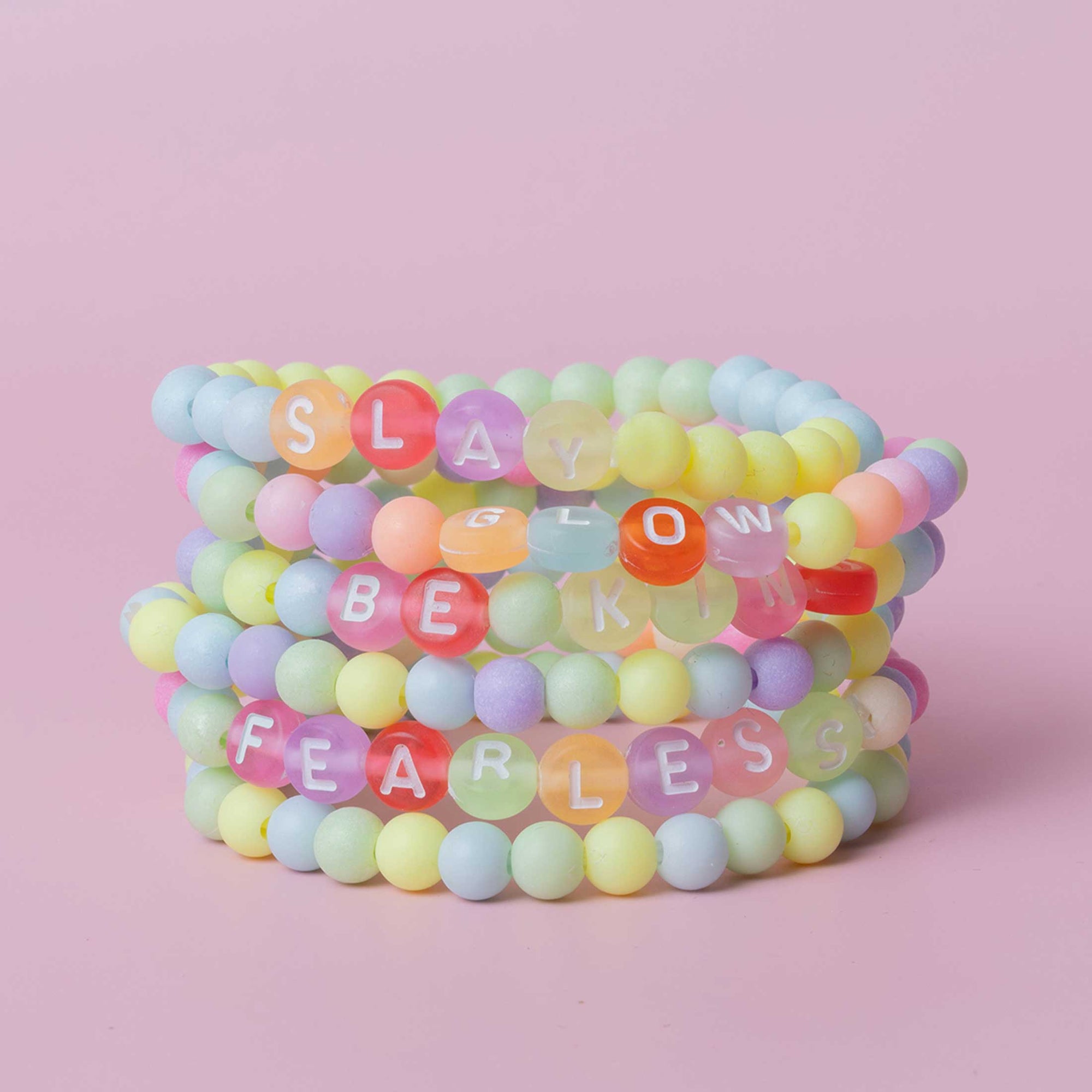 Multicolor Soft Pastel Letters DIY Bead Jar