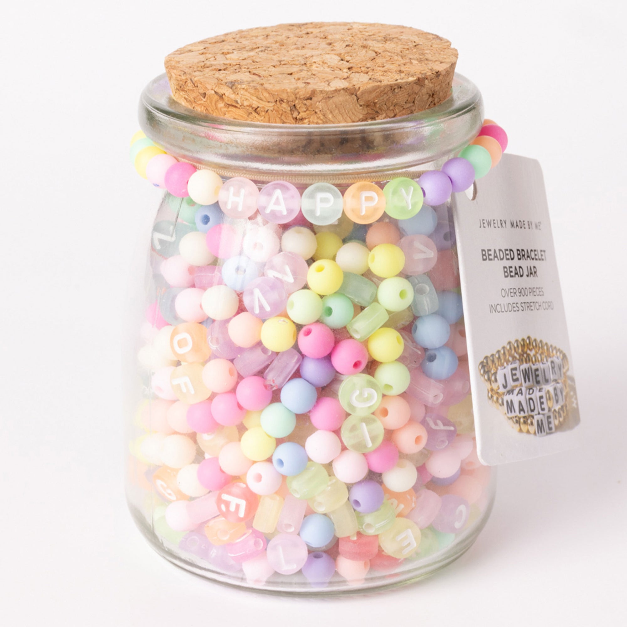 Multicolor Soft Pastel Letters DIY Bead Jar