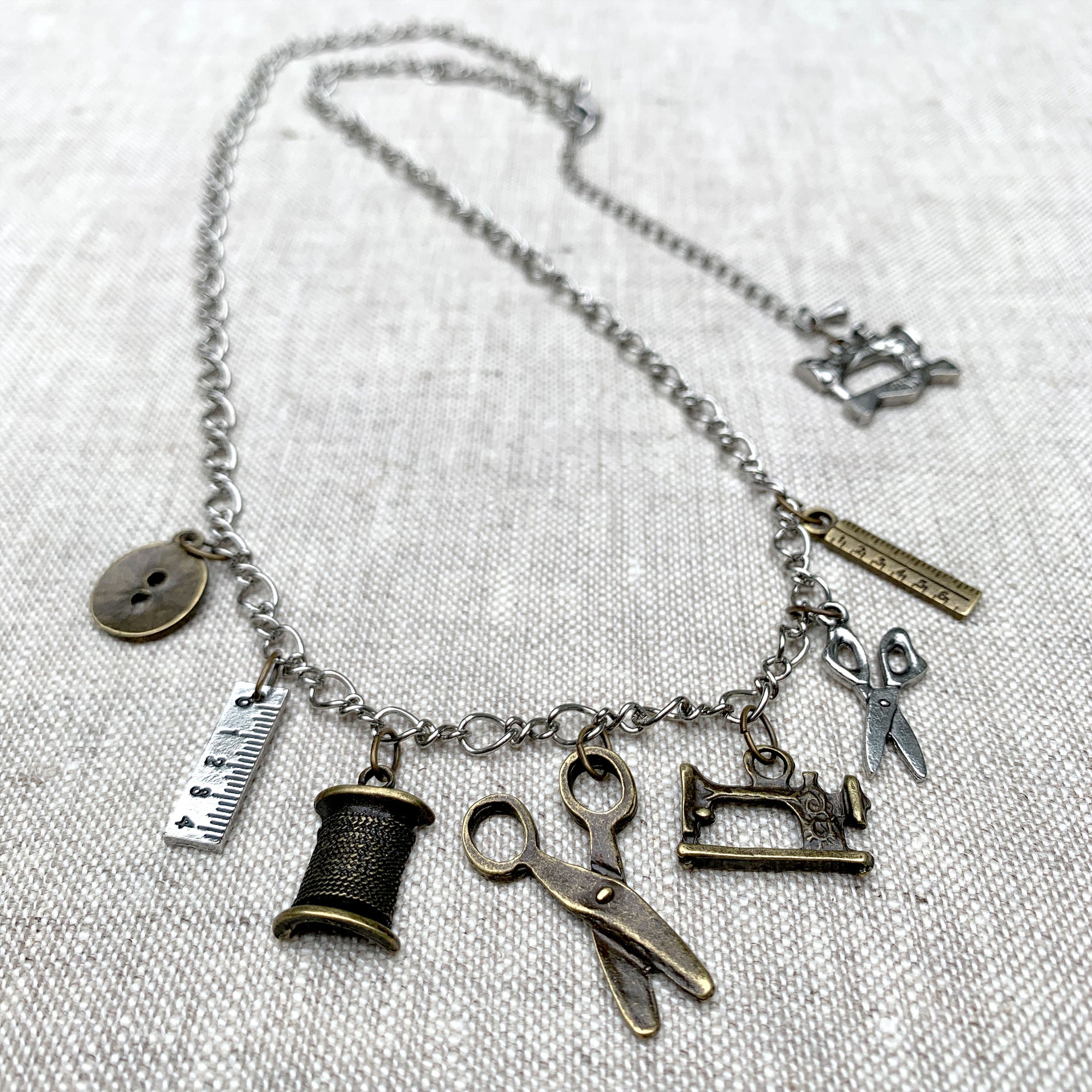 Silver Vintage Sewing Charms 8pc Set