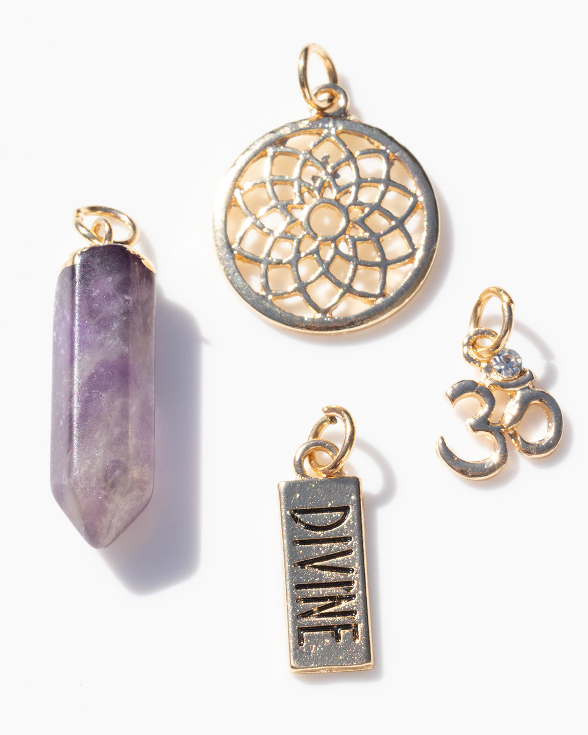 Divine Crown Chakra Amethyst Charm Set