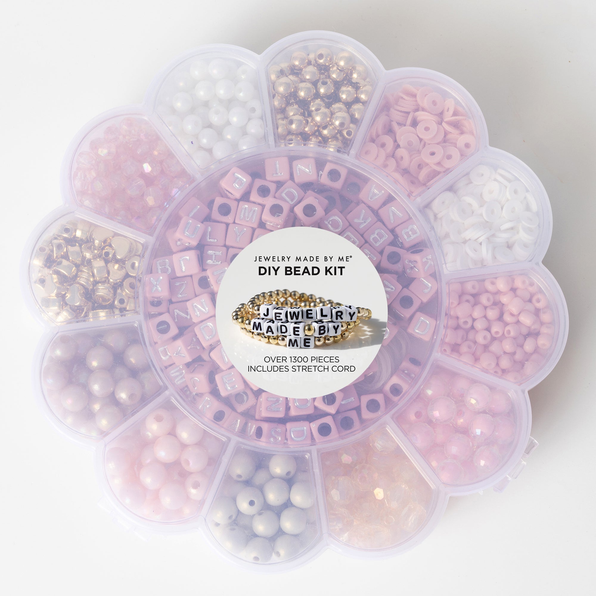 Blush Pink Metallic Block Letter and Polymer Heishi Bead Kit Box