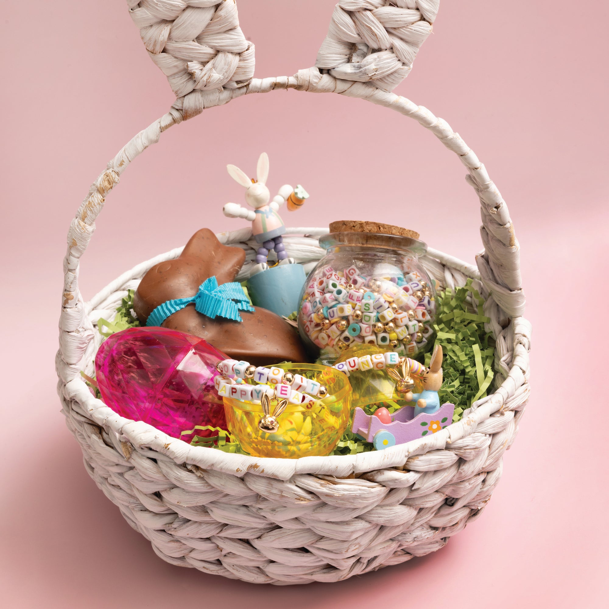 Multicolor Easter Heishi and Block Letter DIY Beaded Jewelry Jar