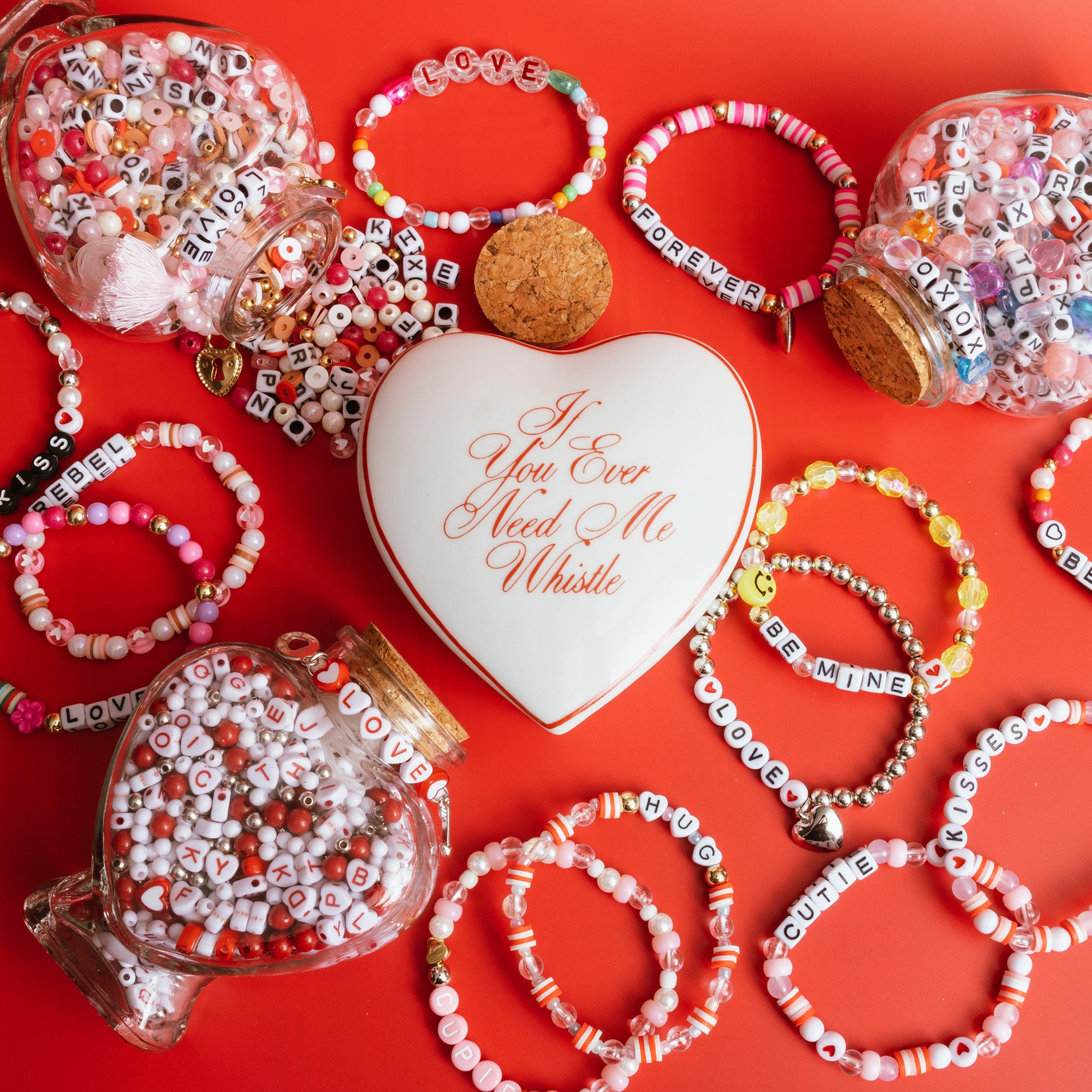 Heart Shaped XOXO Bead Jar
