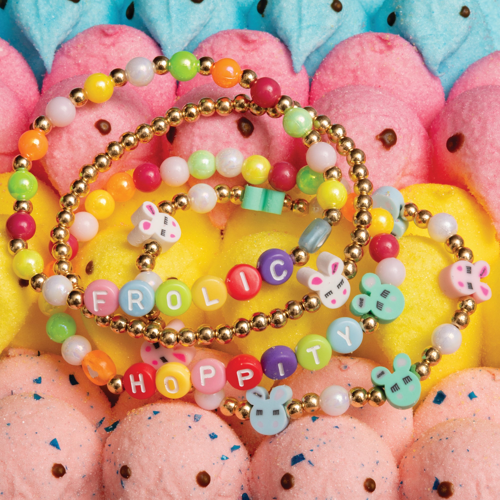 Easter Bunny Beads Multicolor DIY Letter Jar