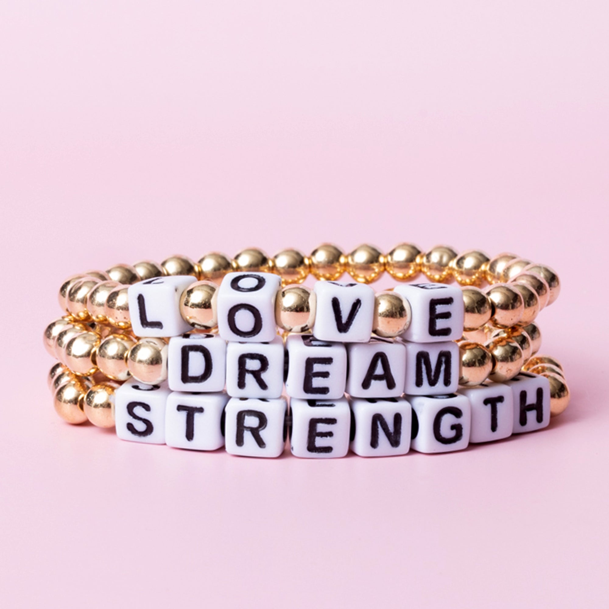 LOVE Square Letter Bead DIY Beaded Bracelet Jar