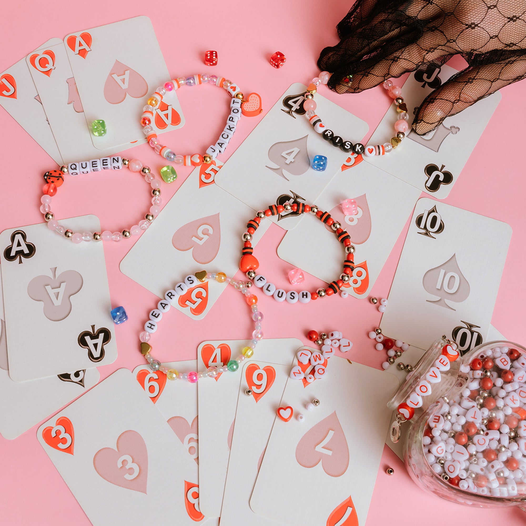 Ladybug and Hearts DIY Letter Bead Box