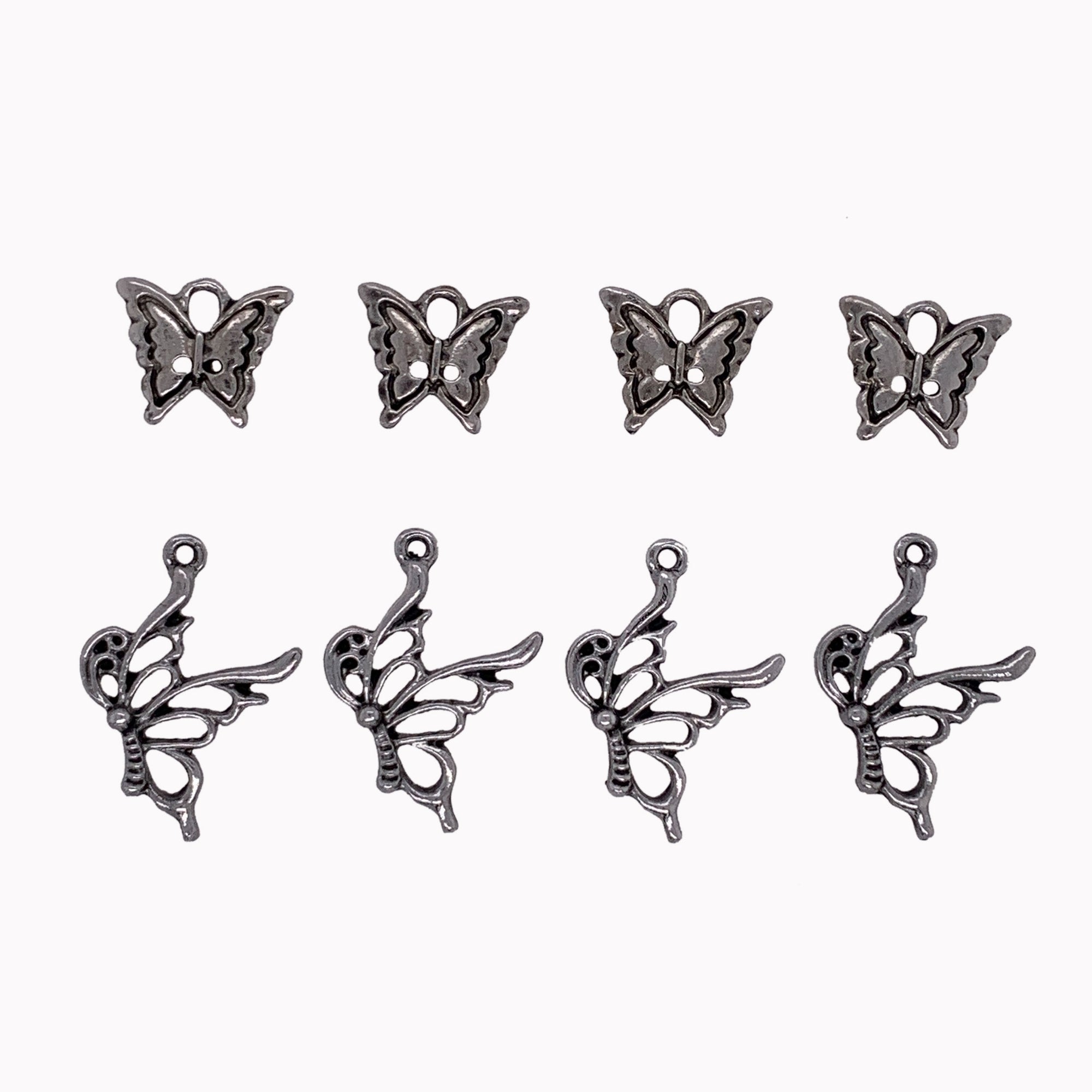 Silver Butterfly Charm Set