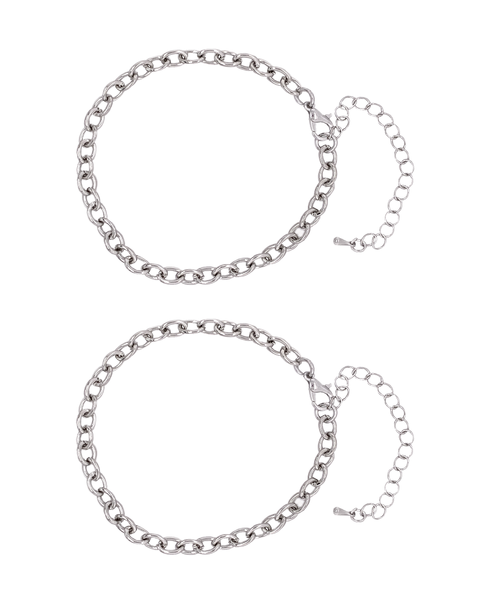 Charm Bracelets, Silver 2pc