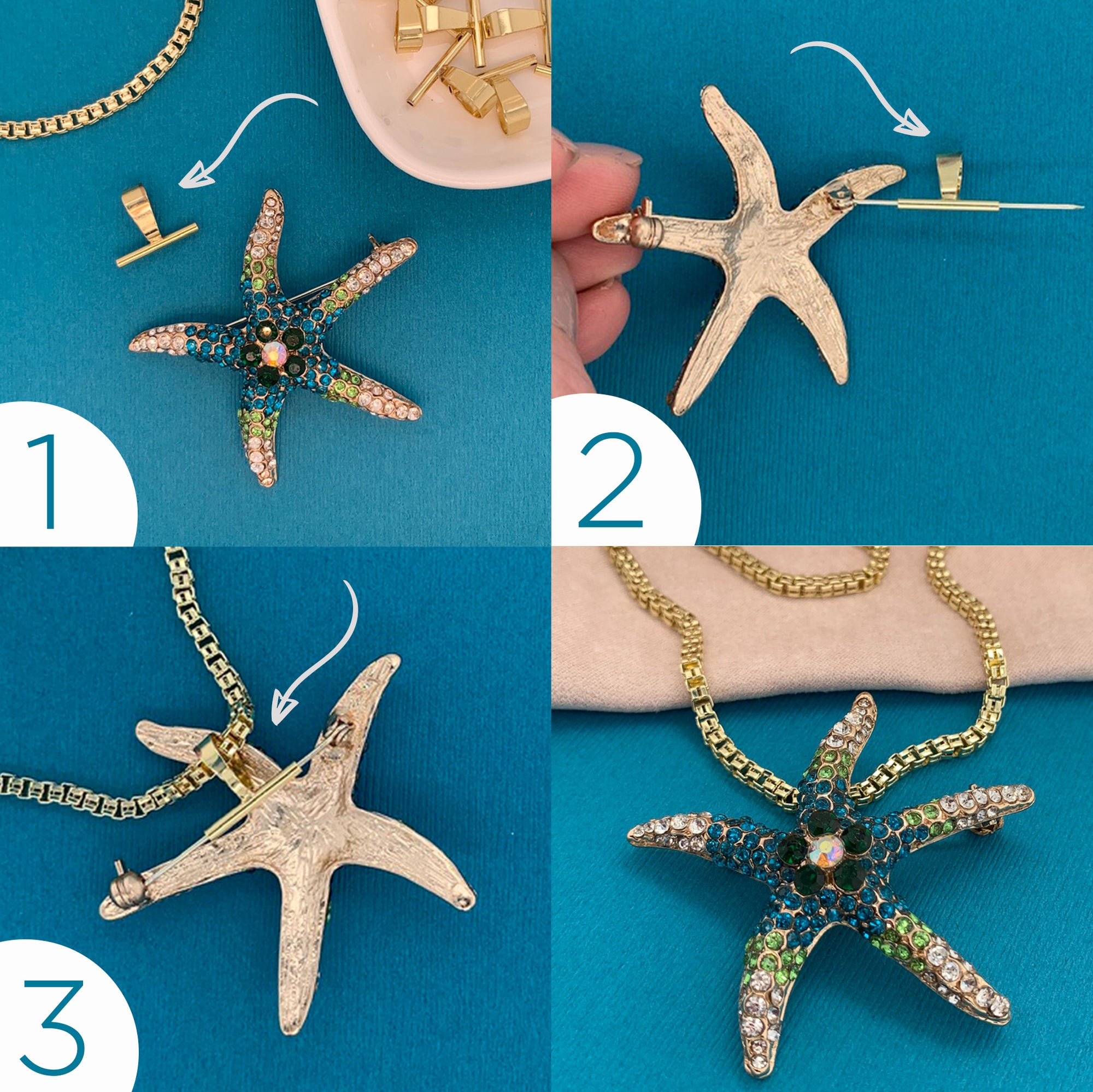 Silver Brooch-to-Pendant Converter 8pc