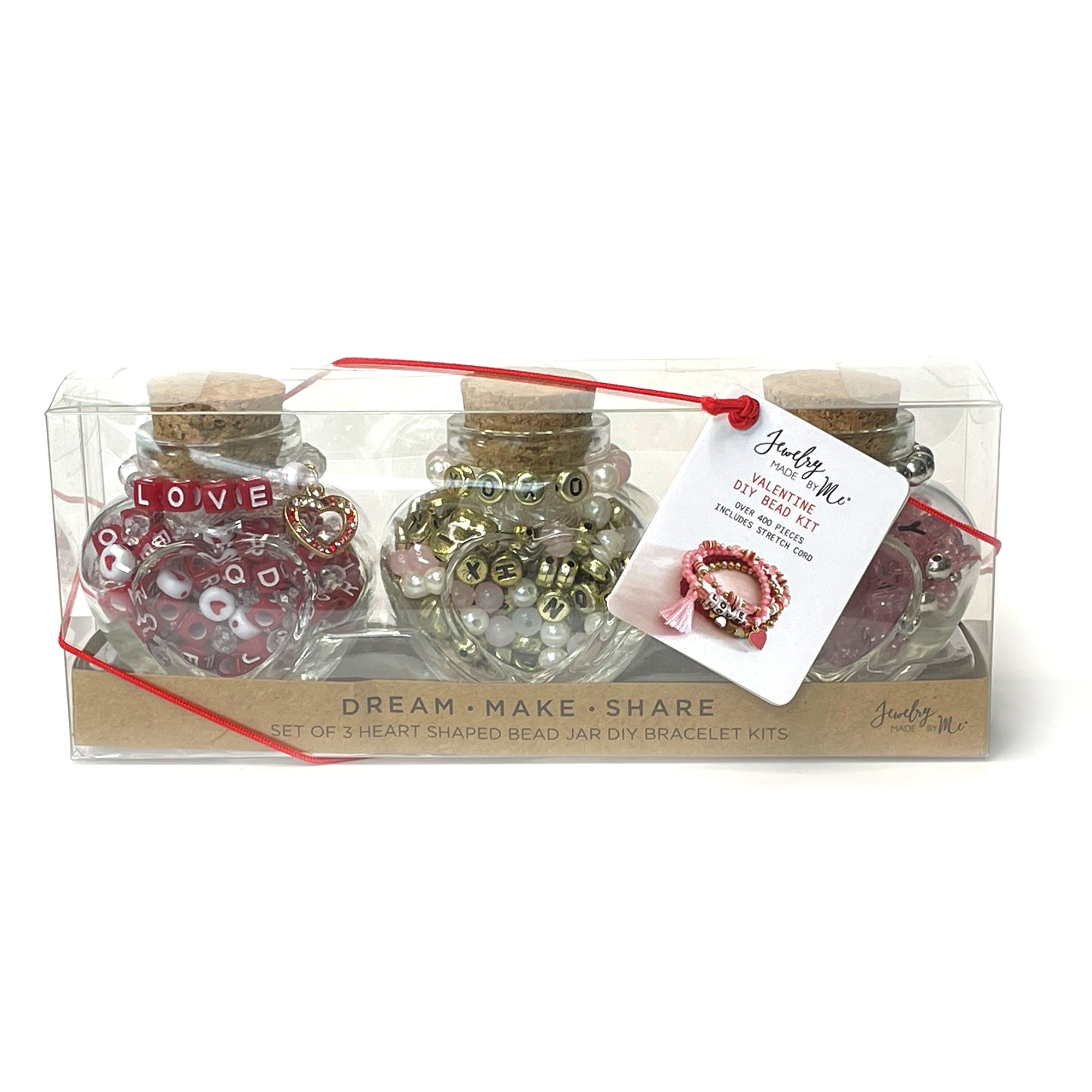 Valentine's Hearts Mini Trio Bead Jars