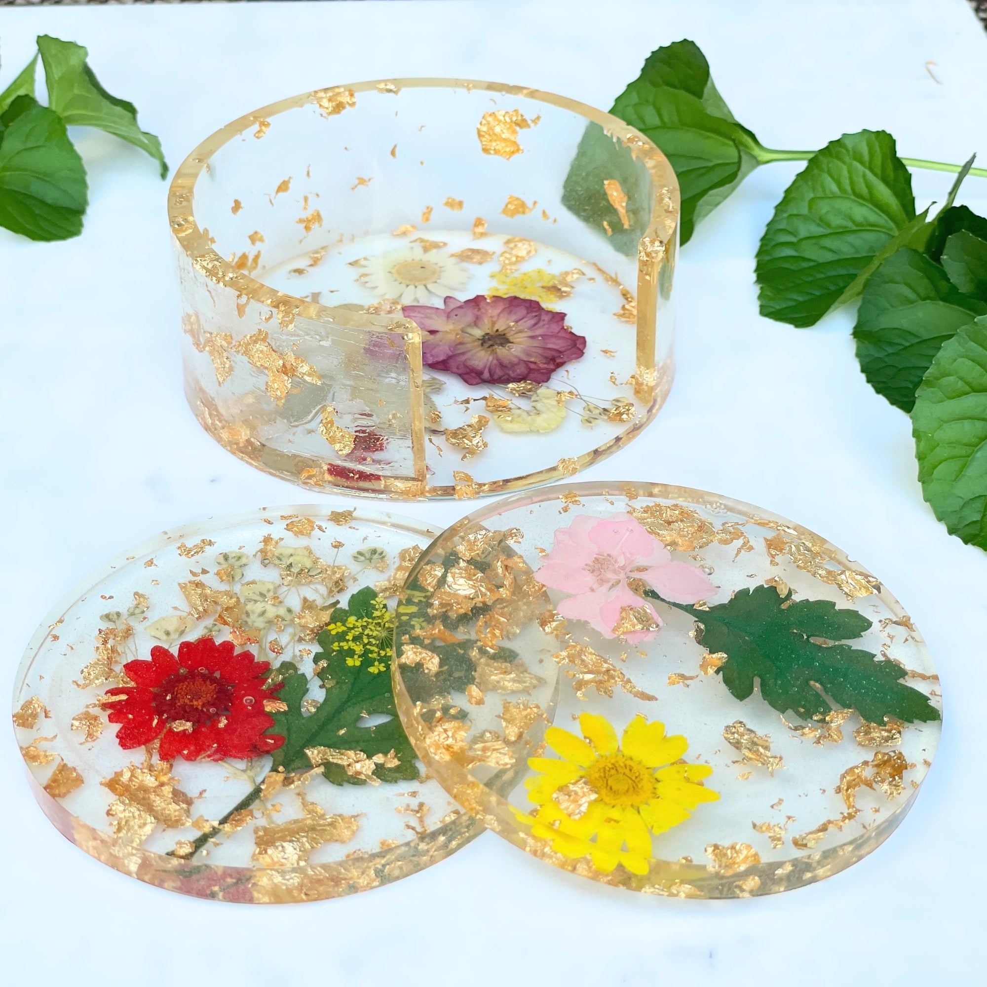 Round Coasters with Holder Silicone Molds 3pc