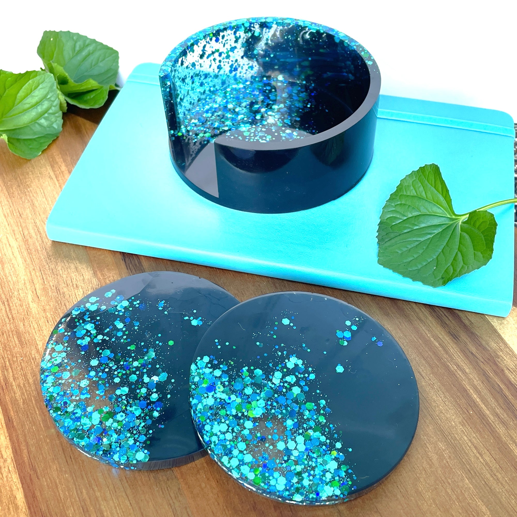 Round Coasters with Holder Silicone Molds 3pc