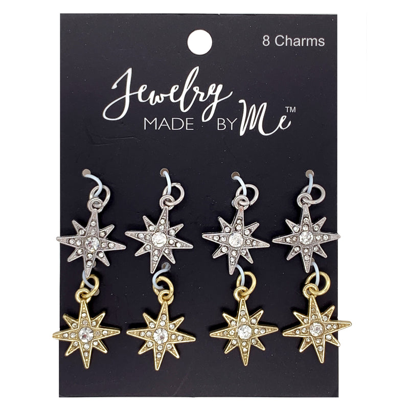 Star Charms with Clear Stones 8pc – Jewelry Made by Me