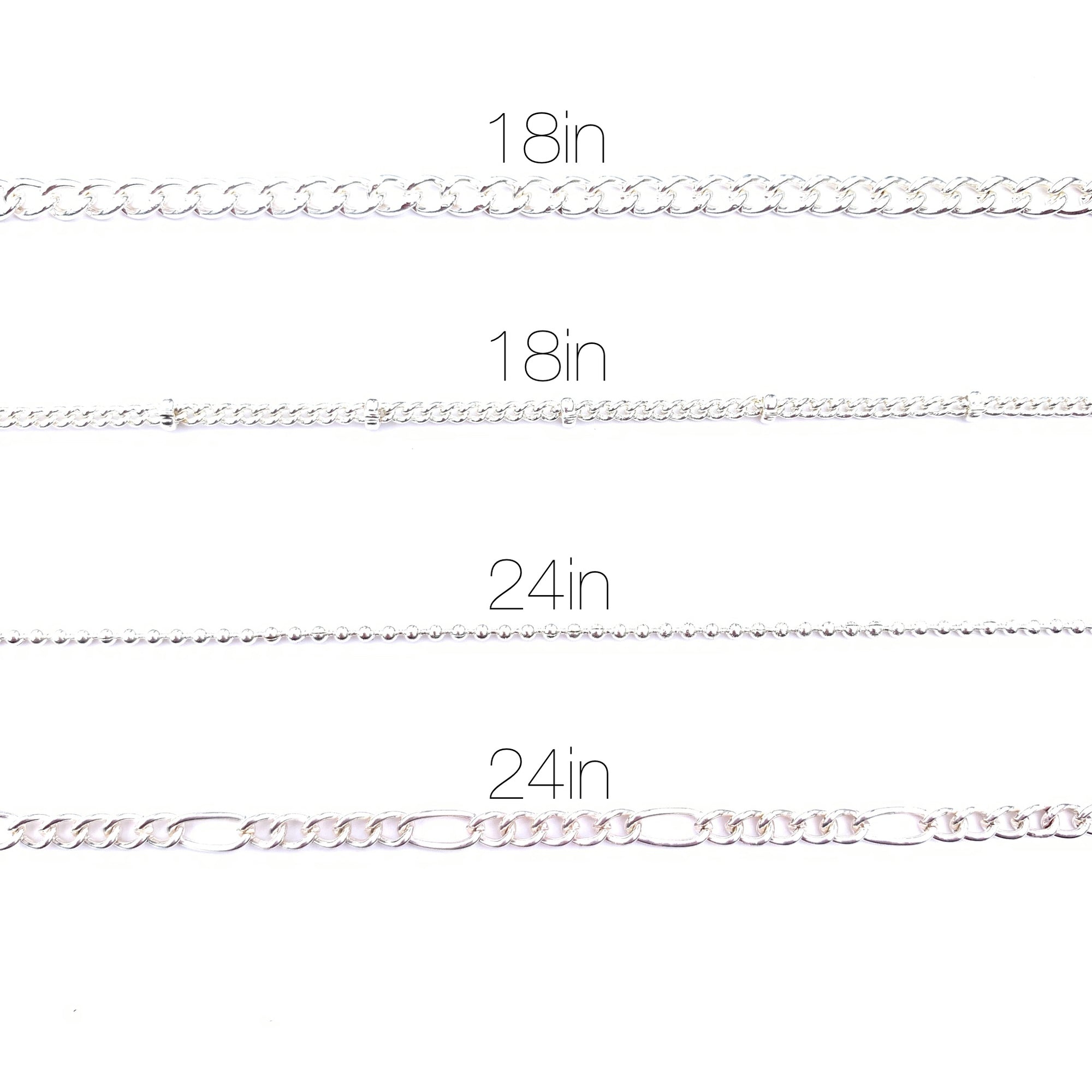 Silver Multi Chain Necklaces 4pc Set