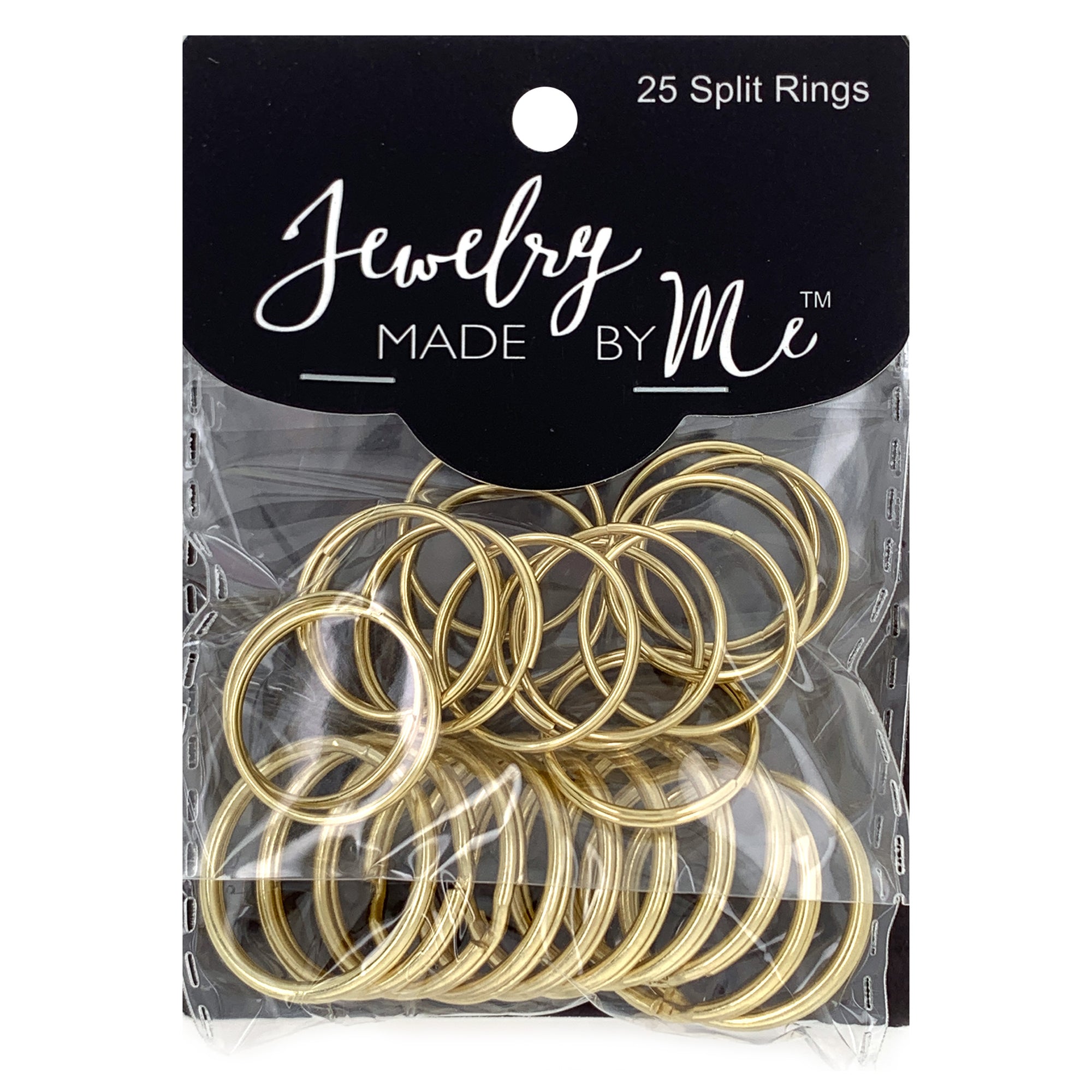 Gold Tone Split Rings, Two Sizes, Pack of 25