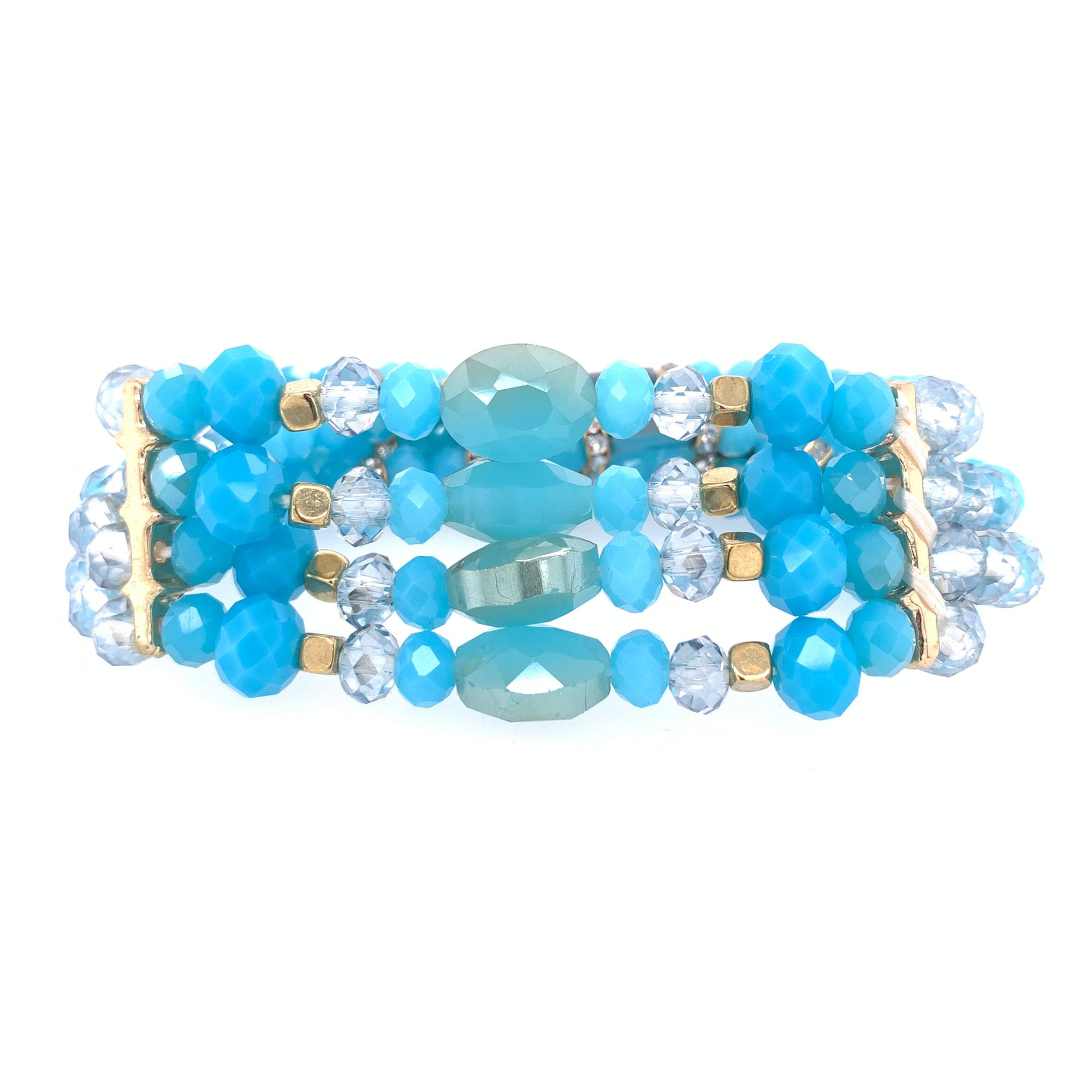 Blue Three-strand Stretch Bracelet
