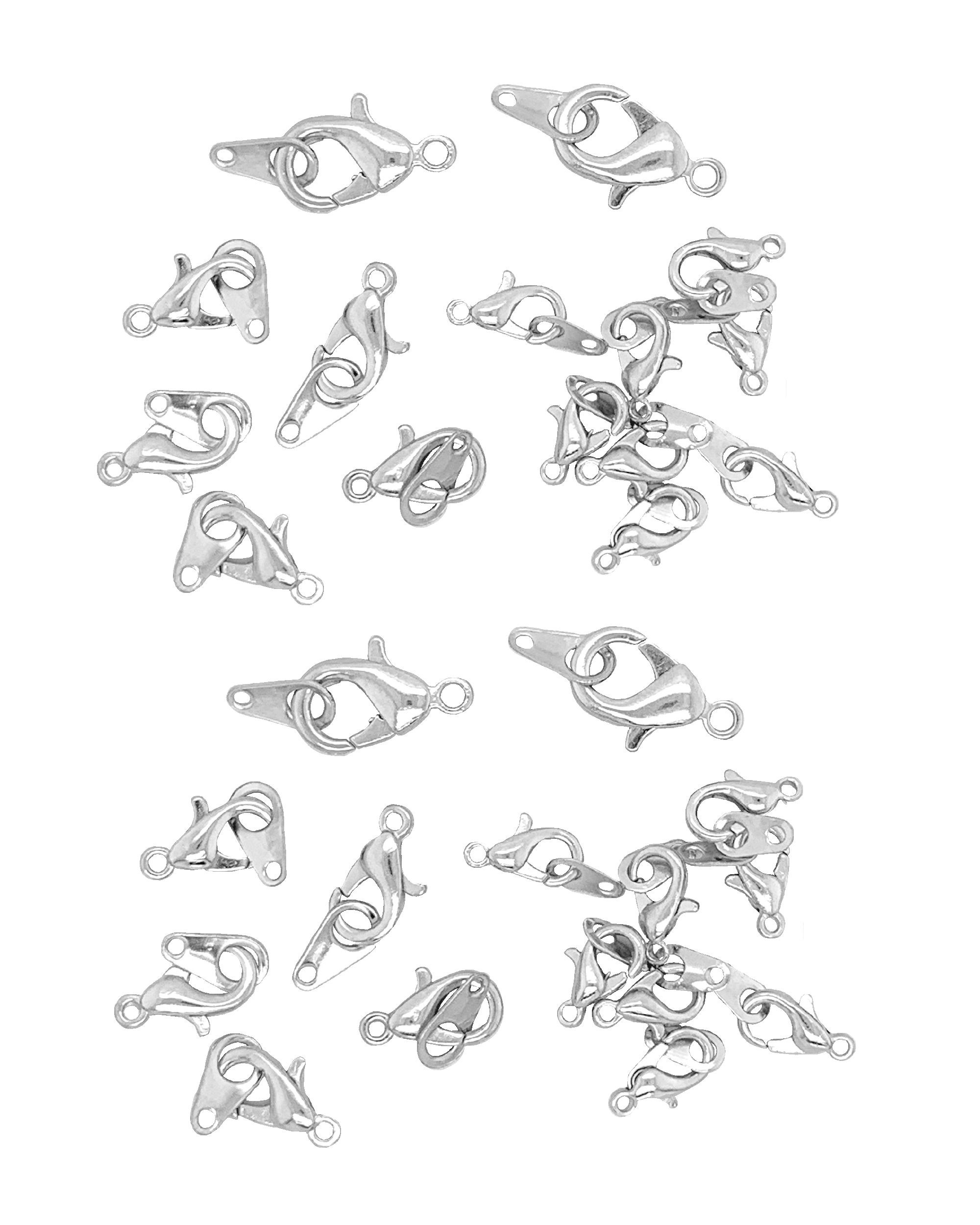 Classic Silver Lobster Clasps with Tags 15pc Assortment