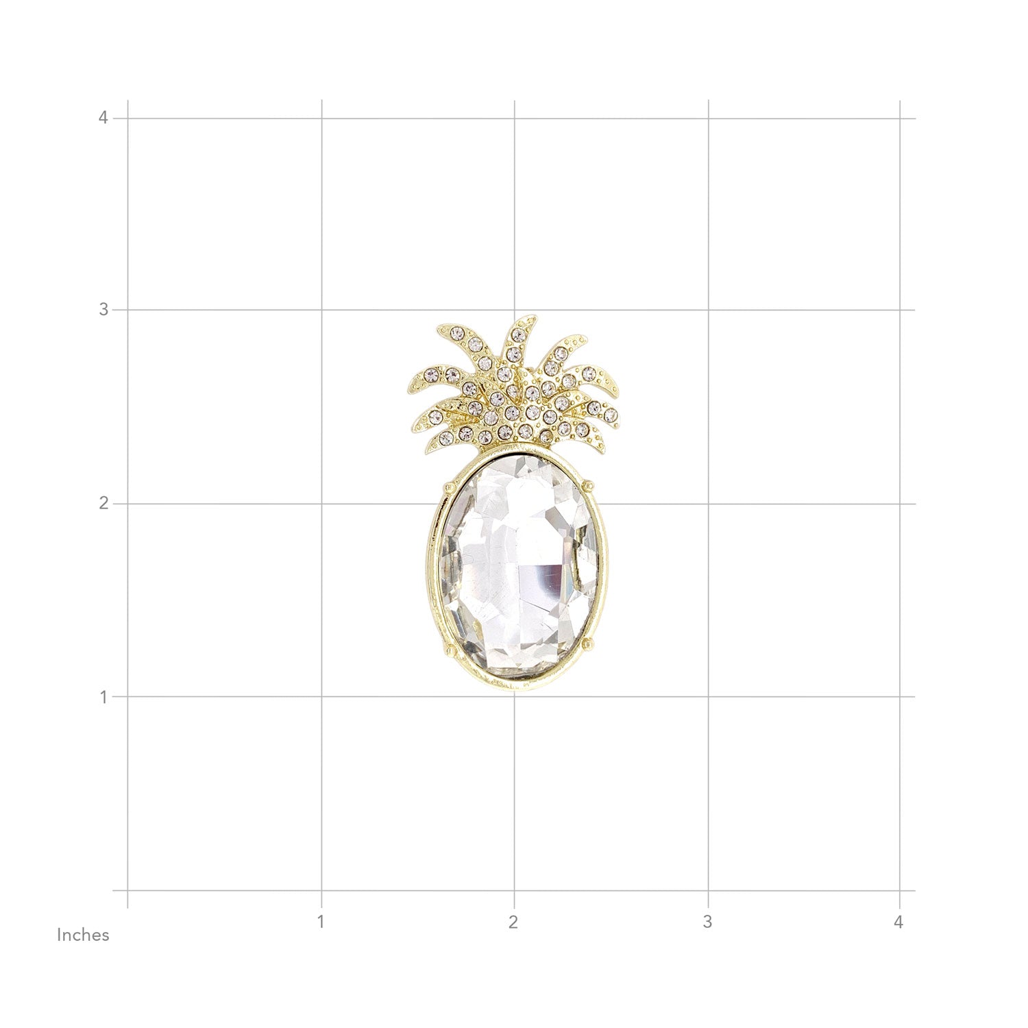 Bright Gold and Glass Pineapple Brooch