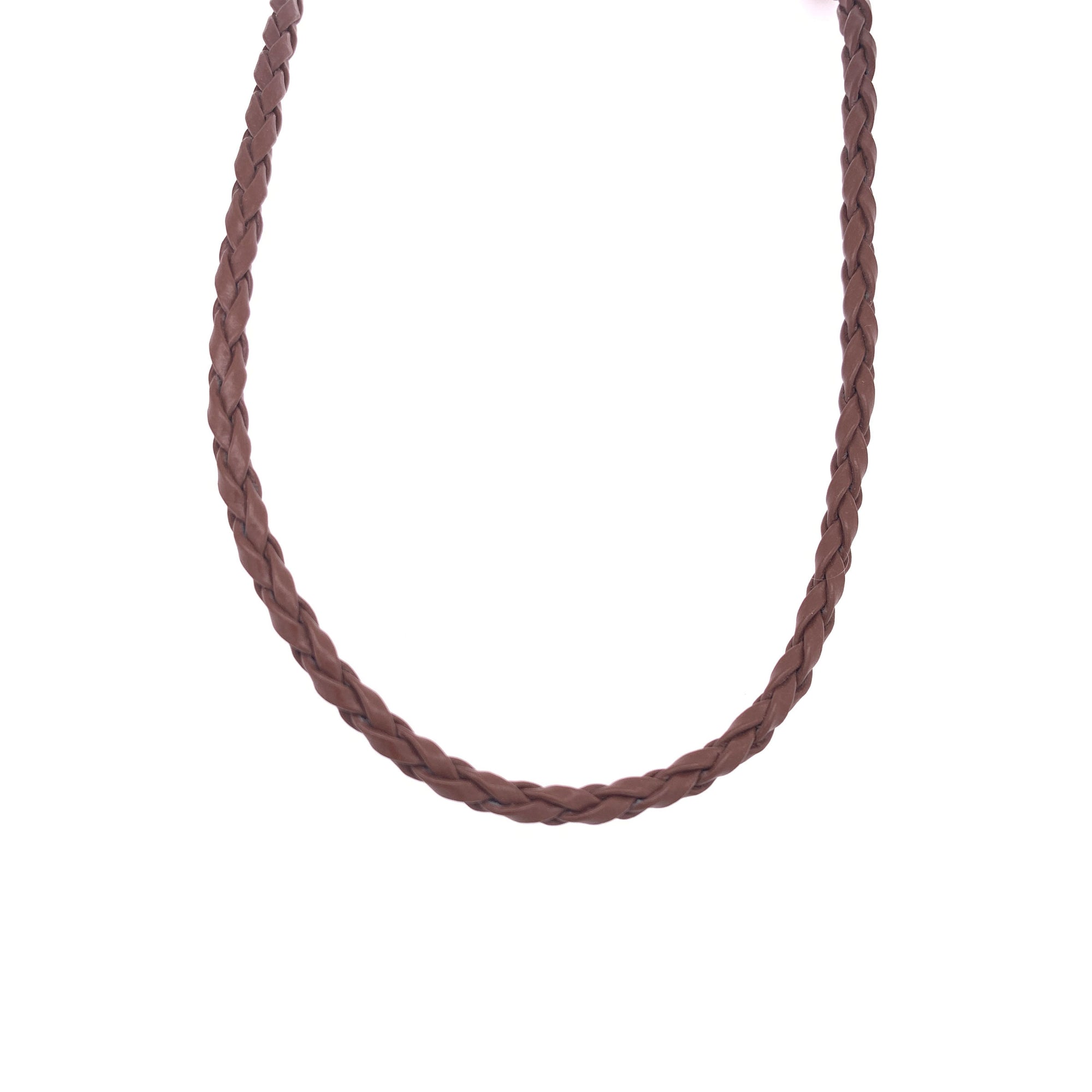 Brown Woven Leather Necklace
