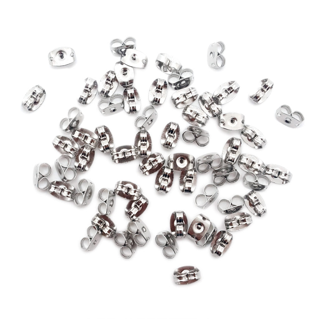 Silver Butterfly Earring Backs 30pc