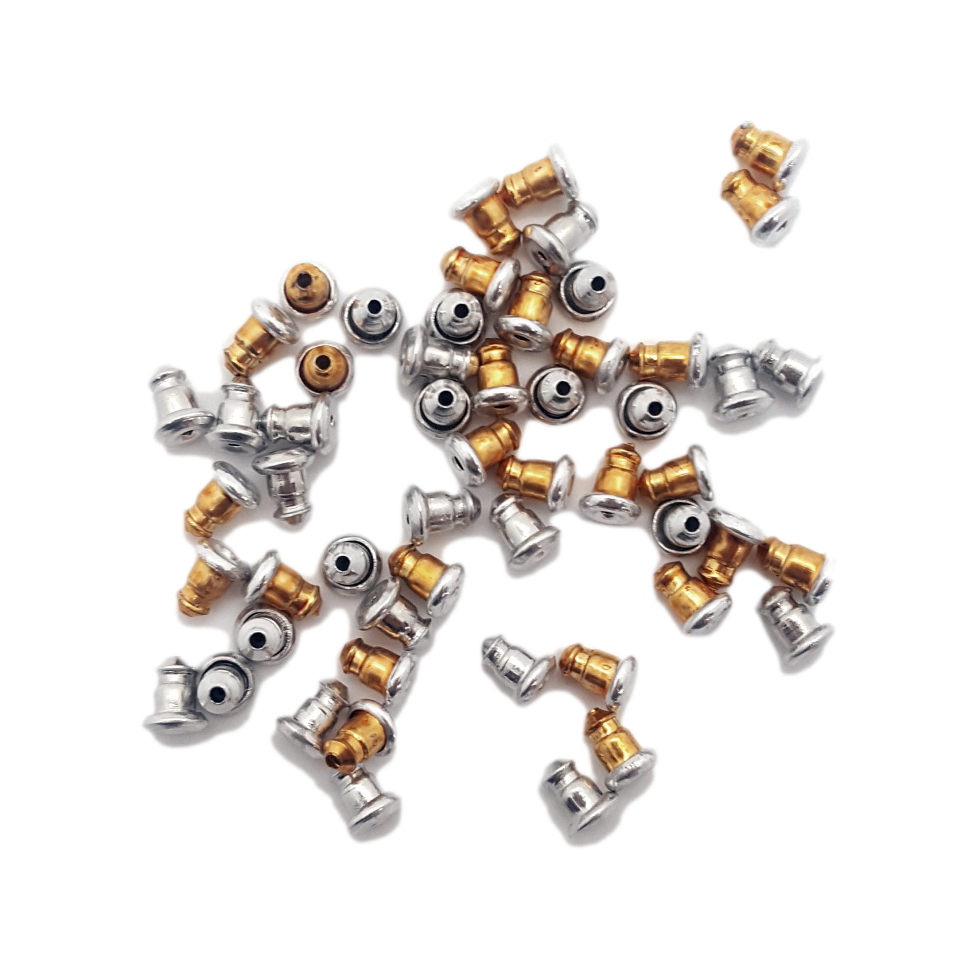 Mixed Metal Bullet Clutch Earring Backs 50pc Assortment