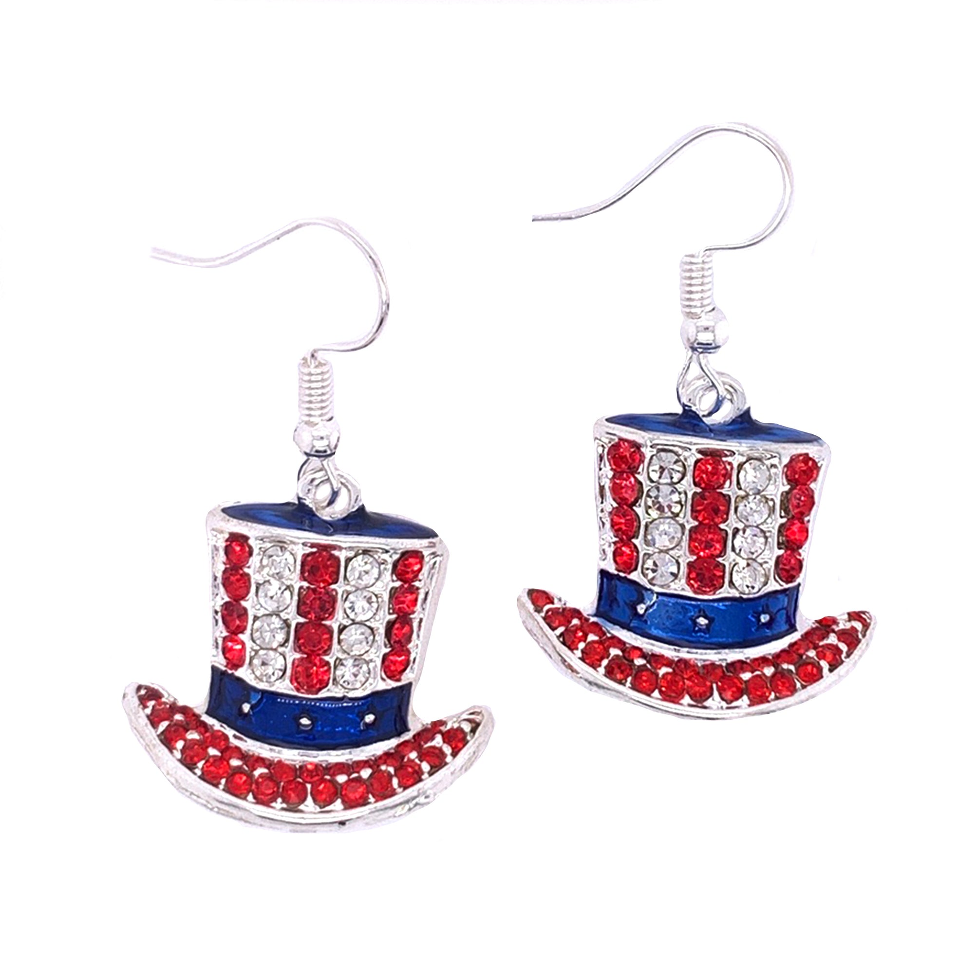 American Flag Top Hat Earrings