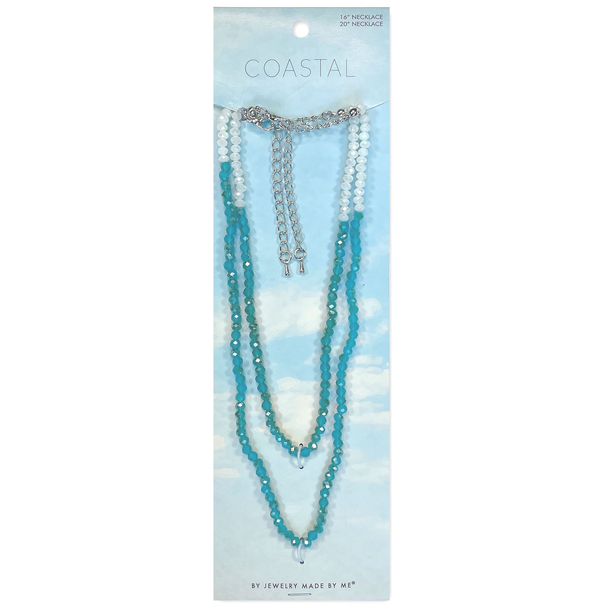 Moonstone and Apatite Glass Two Tone Necklaces 2pc Set