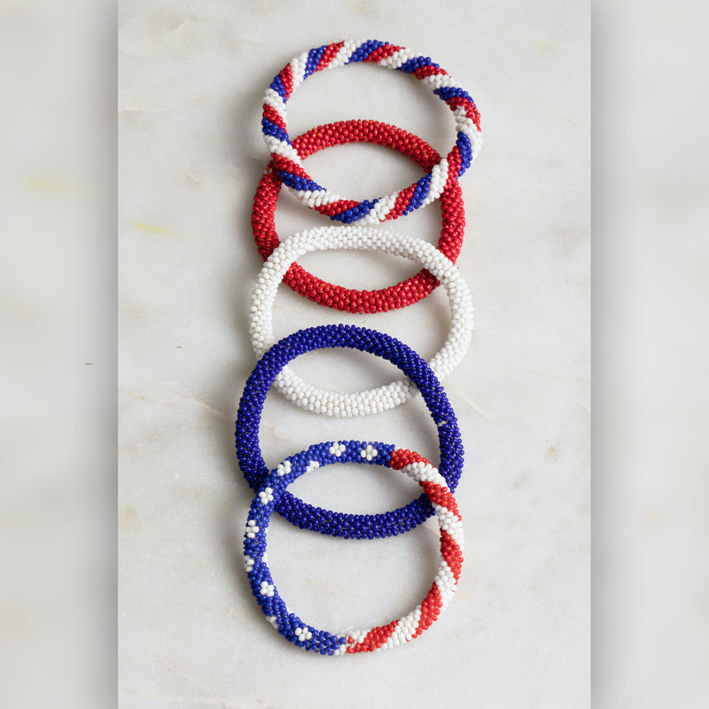 Mini Friendship Bracelet with U.S. Flag Charm