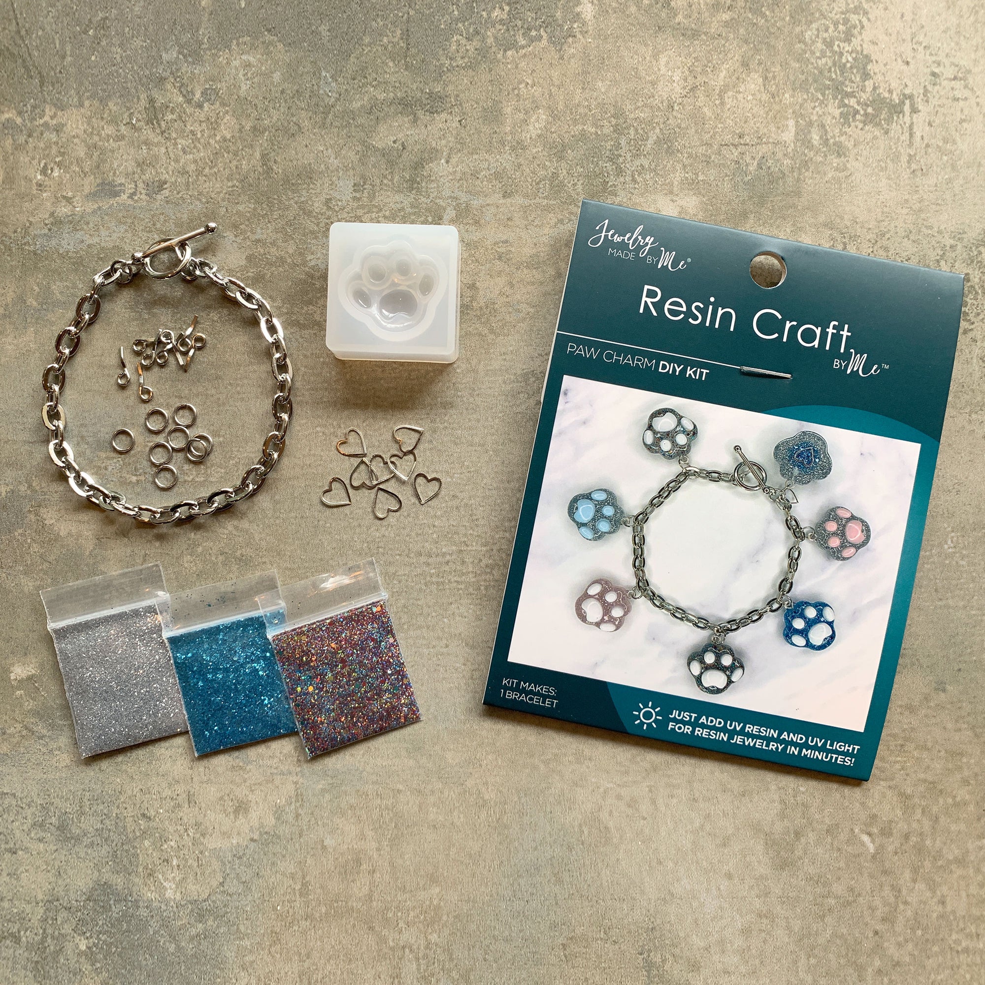 Paw Charm Bracelet UV Resin DIY Kit