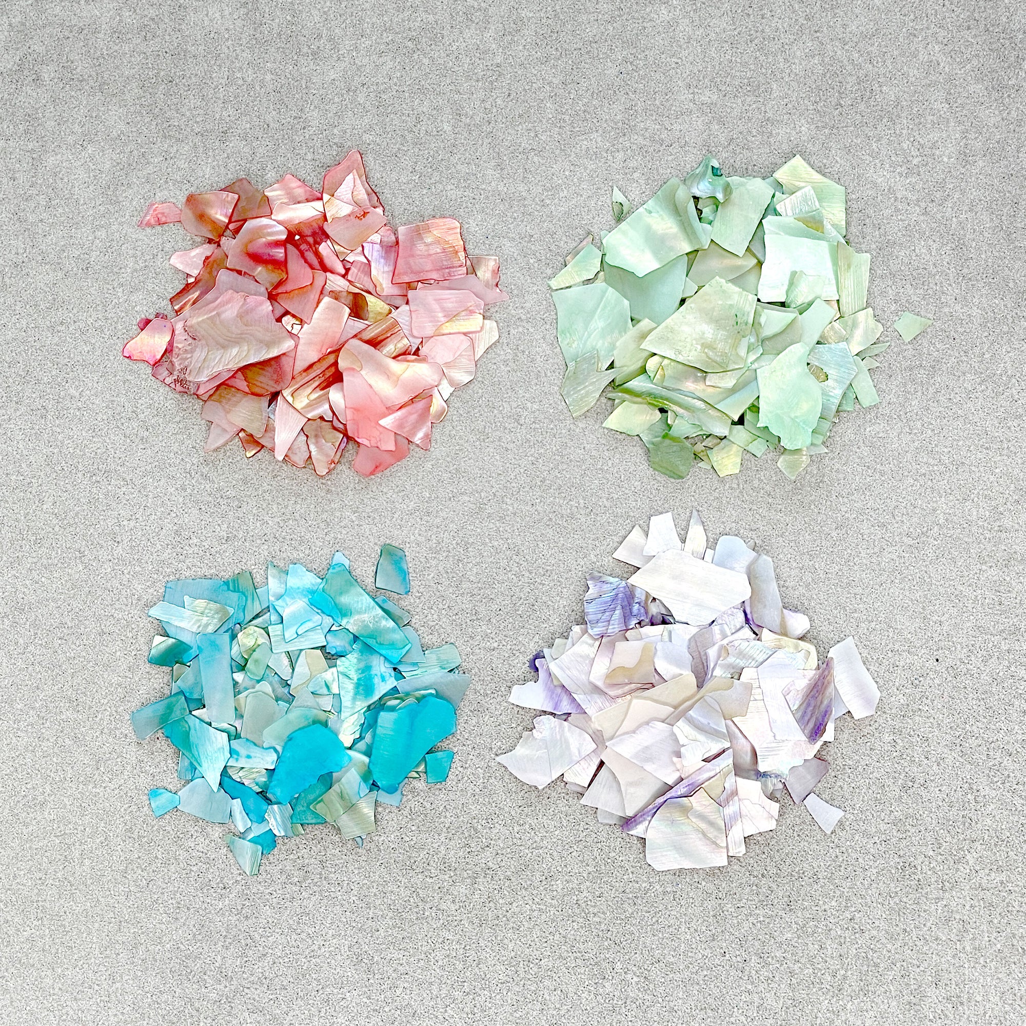 Colored Shell Flake Inclusions