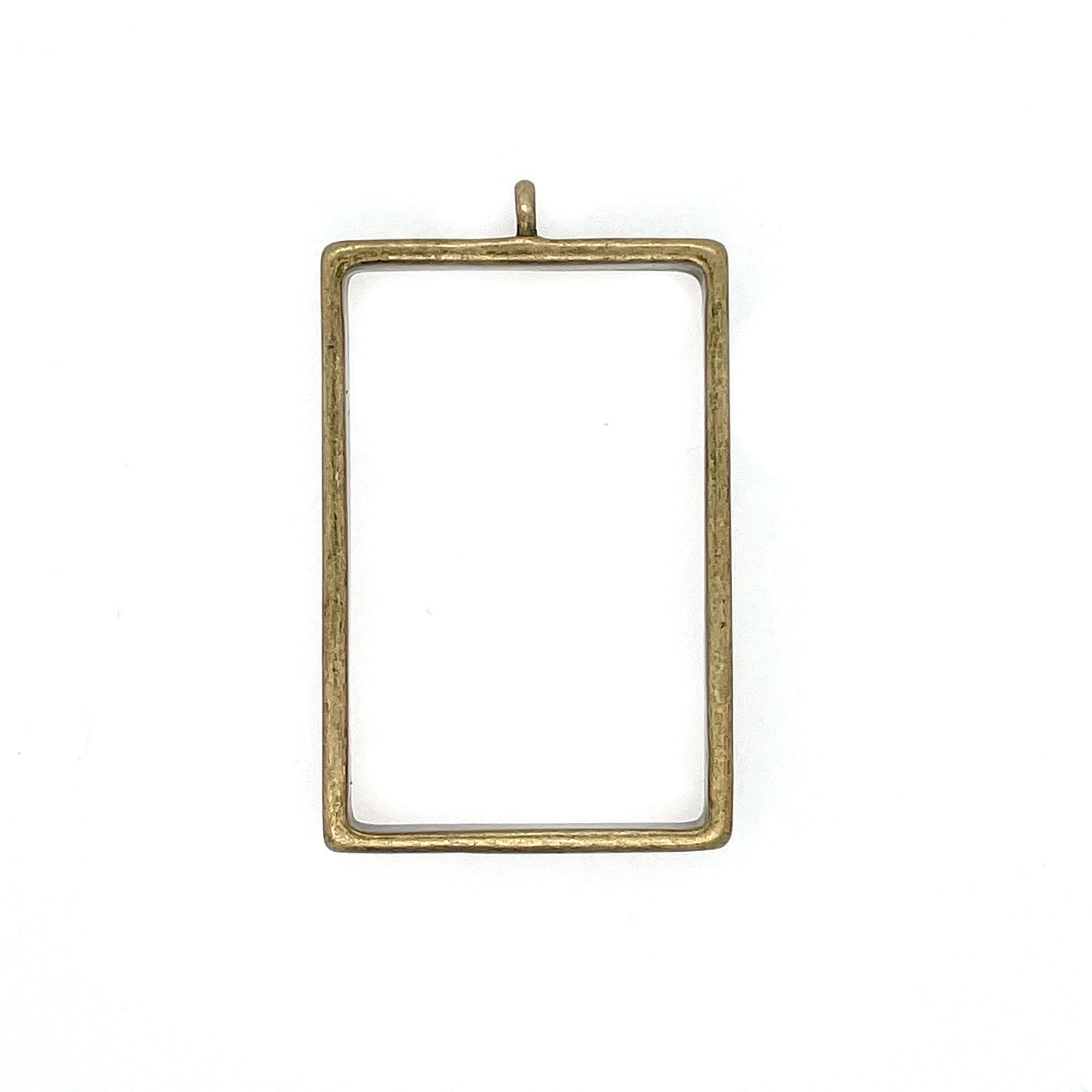 Ox Brass Rectangle Large Open Bezel