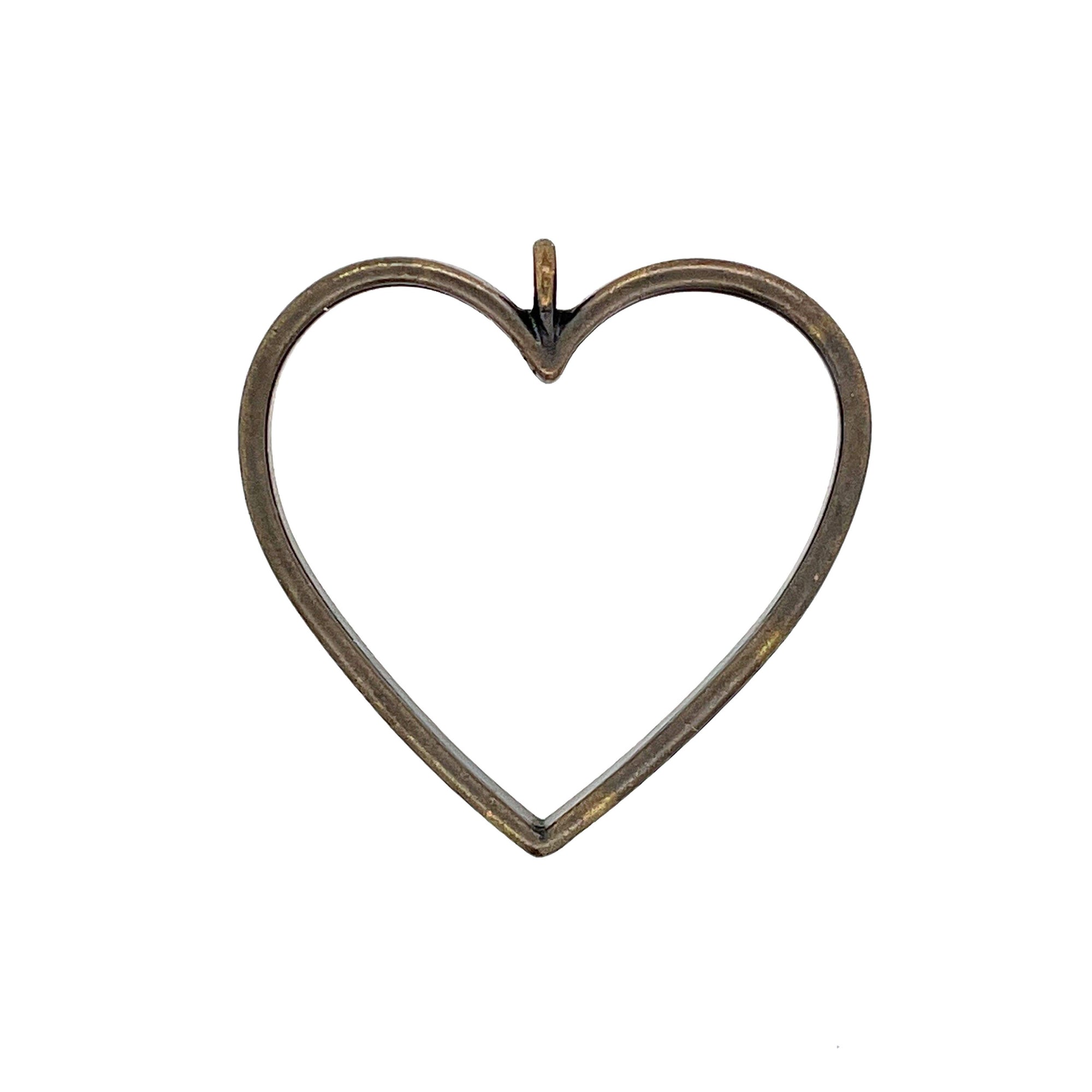 Ox Brass Heart Open Bezel