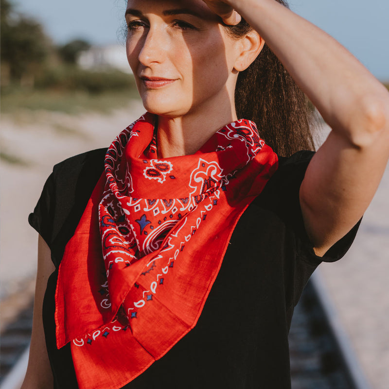 Red Bandana Print Oversized Scarf – Jewelry Made by Me