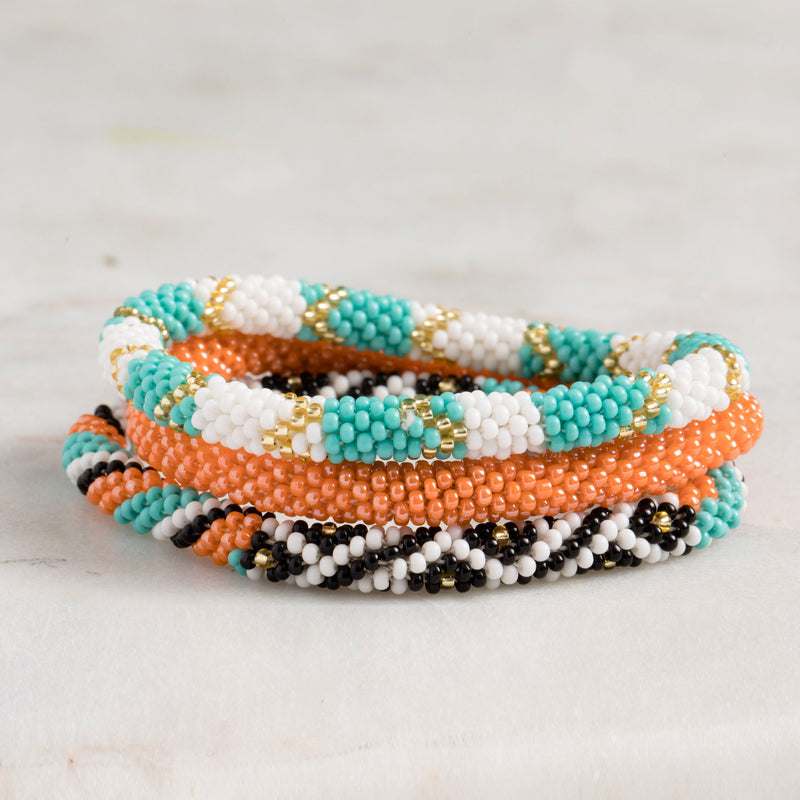 Solid Coral Seed Bead Bracelet – Jewelry Made by Me