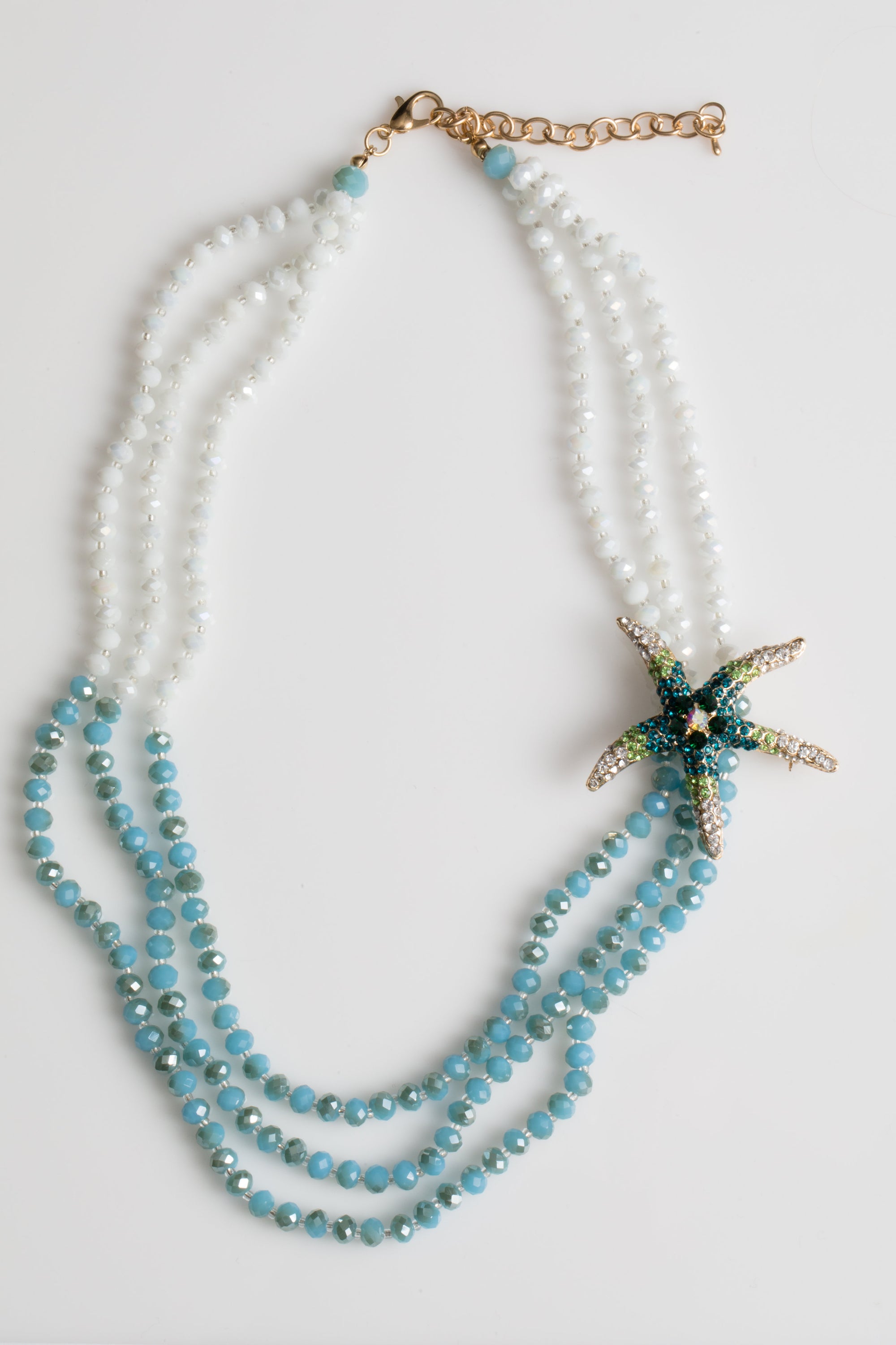 Ombré Jeweled Starfish Brooch
