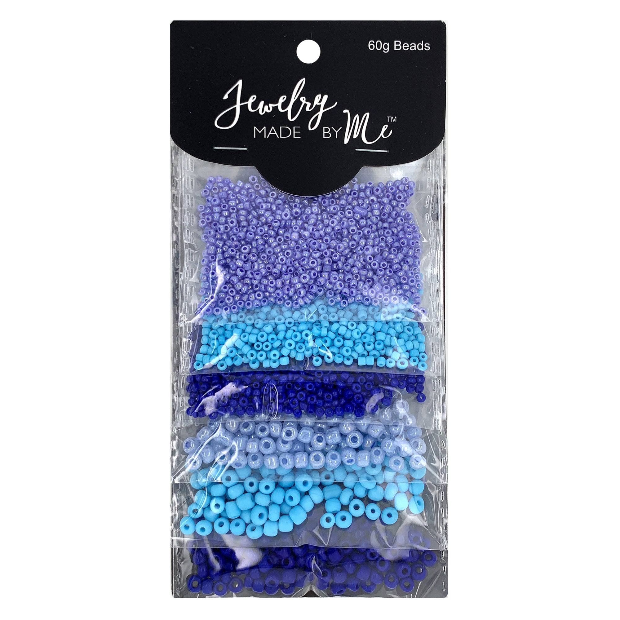 Mixed Seed Bead Assortment, Blue 60gm